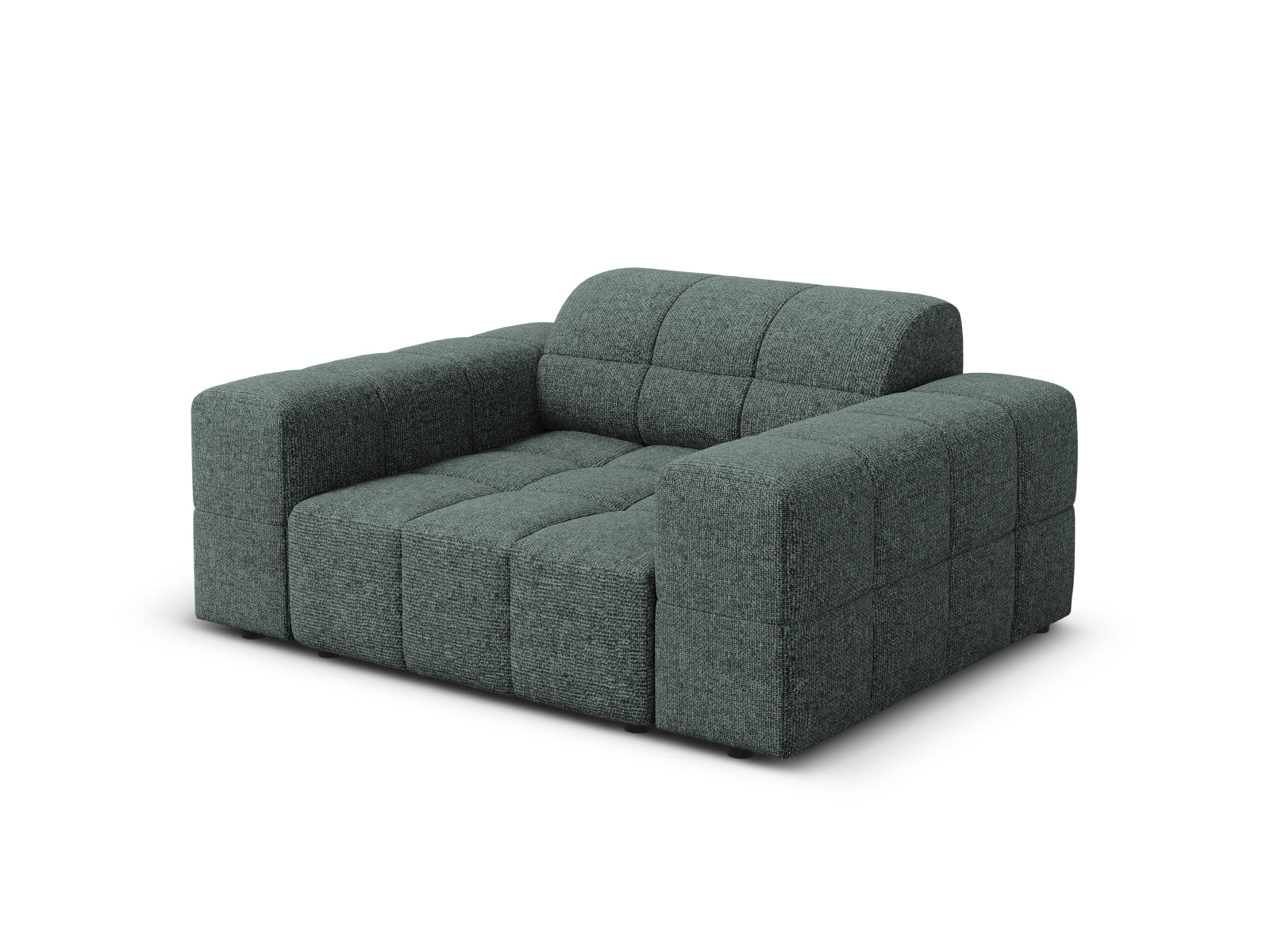 Eleganter 1-Sitzer Sessel Chicago in trendigem Petrol-Haga, ideal für gemütliche Leseecken und stilvolle Wohnräume, von Cosmopolitan Design.