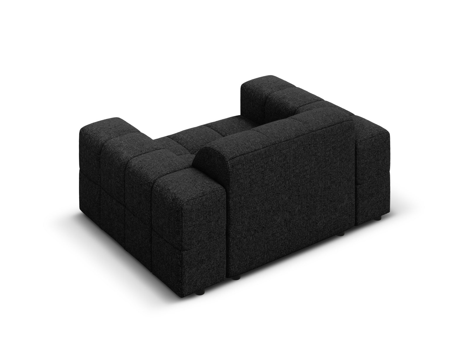 Stylischer 1-Sitzer Sessel Chicago in klassischem Schwarz, perfekt für stilvolle Interiors, entworfen von Cosmopolitan Design.