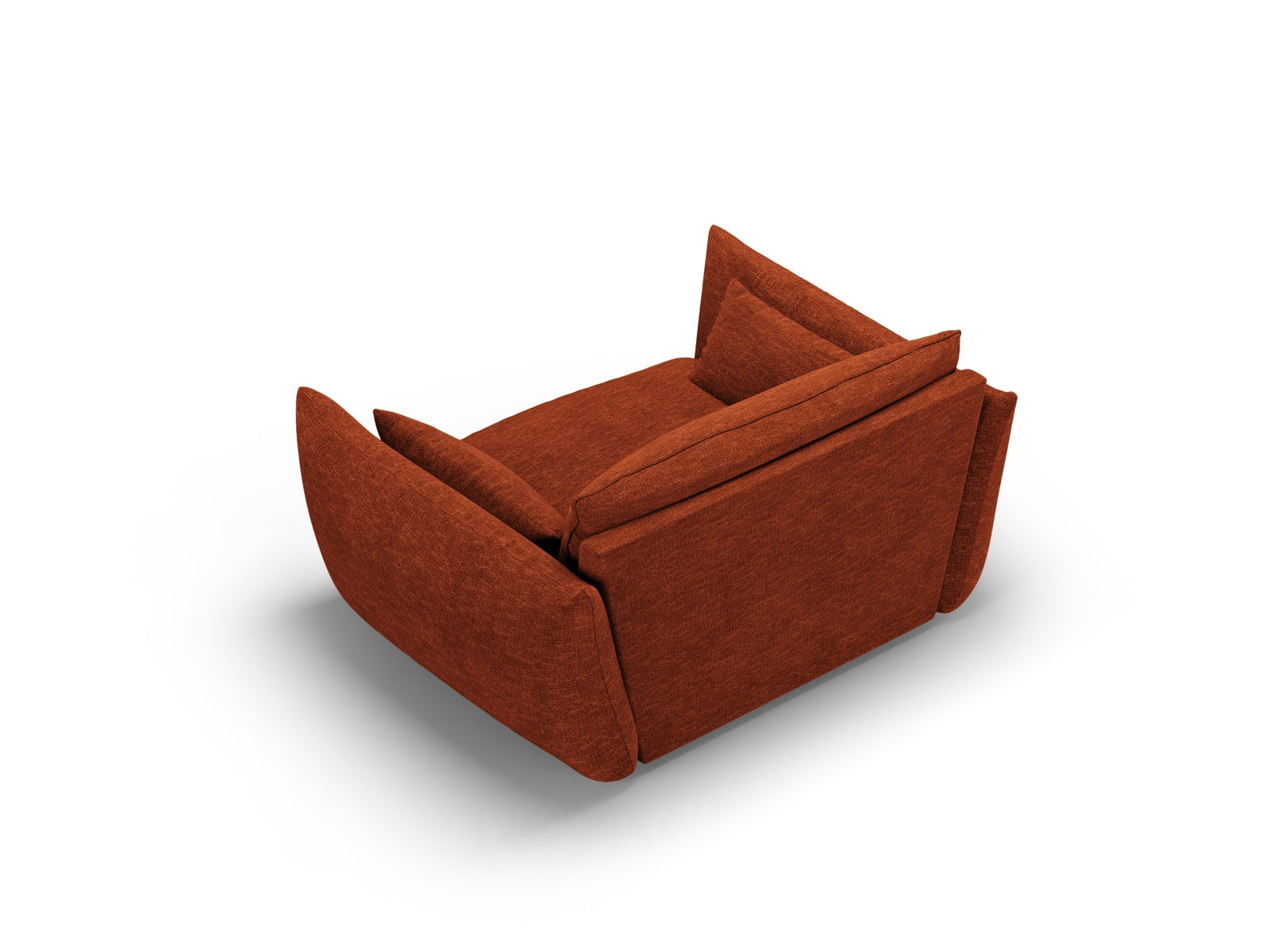 Eleganter 1-Sitzer Sessel Matera in warmem Terracotta, ideal für entspannte Stunden und geschmackvolle Wohnraumgestaltung.