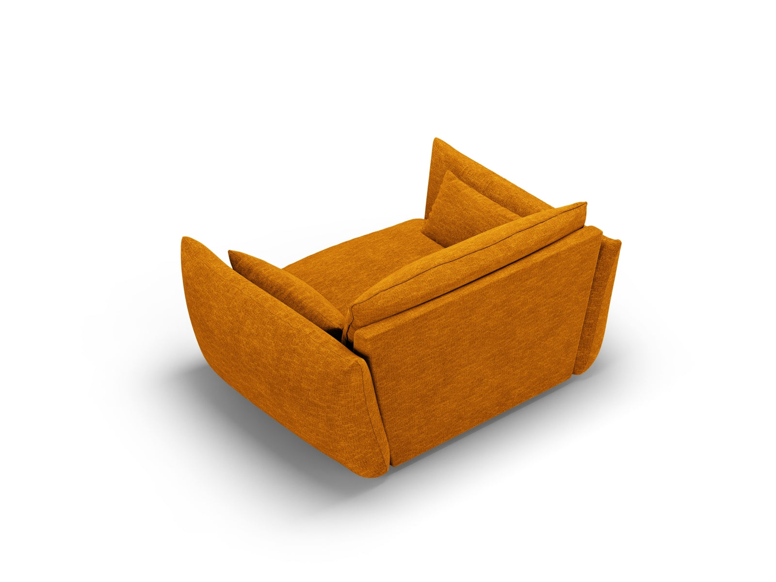 Eleganter 1-Sitzer Sessel Matera in leuchtendem Gelb, ideal für stilvolle Wohnräume, entworfen von Cosmopolitan Design.