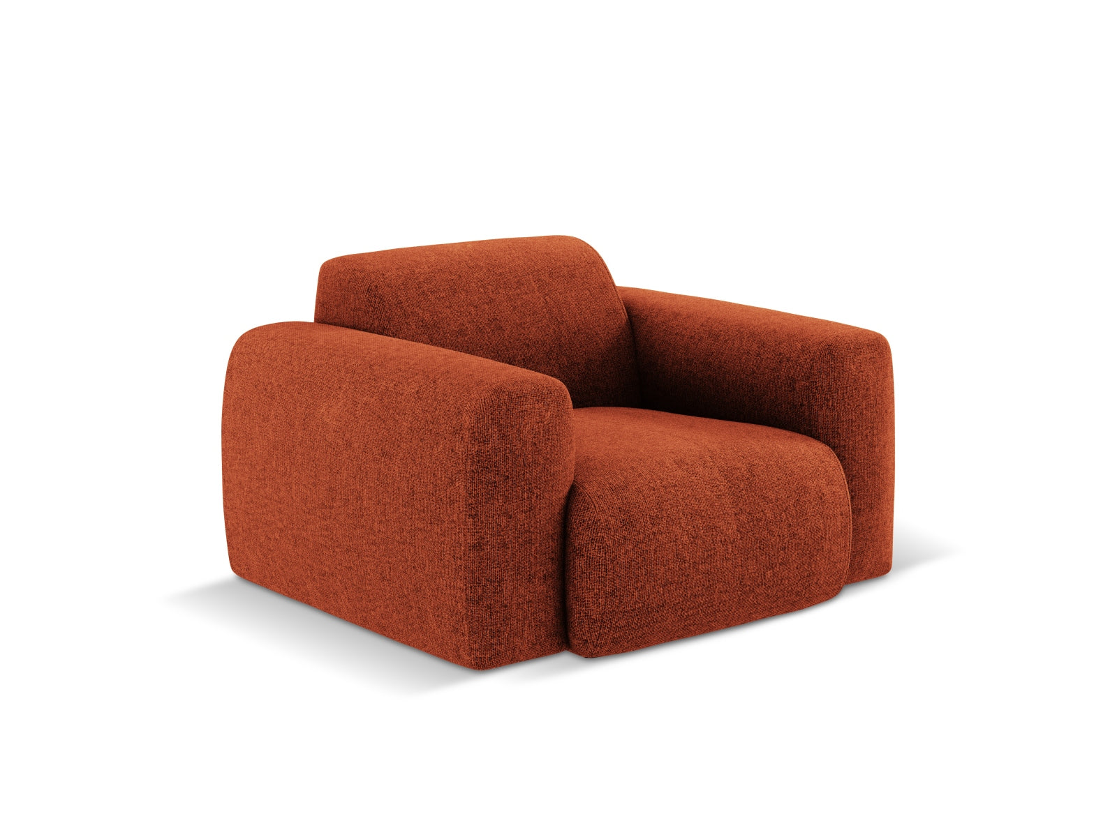 Moderner Nolio Sessel in warmem Terracotta, 95 cm, von Cosmopolitan Design. Perfekt für einladende Wohnbereiche und entspannende Momente.