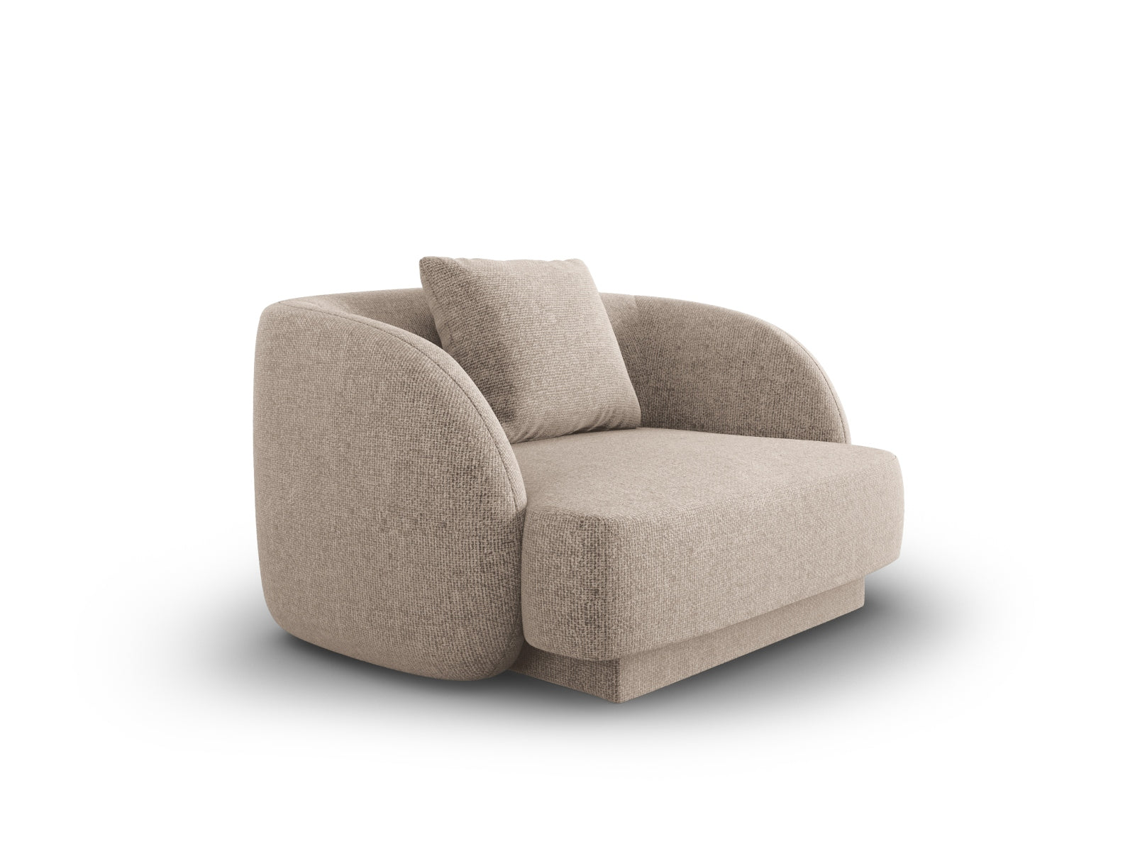 Eleganter Tulum Sessel mit einem Sitzplatz, 90 cm breit, in stilvollem Beige-Haga, ideal für moderne Wohnräume.