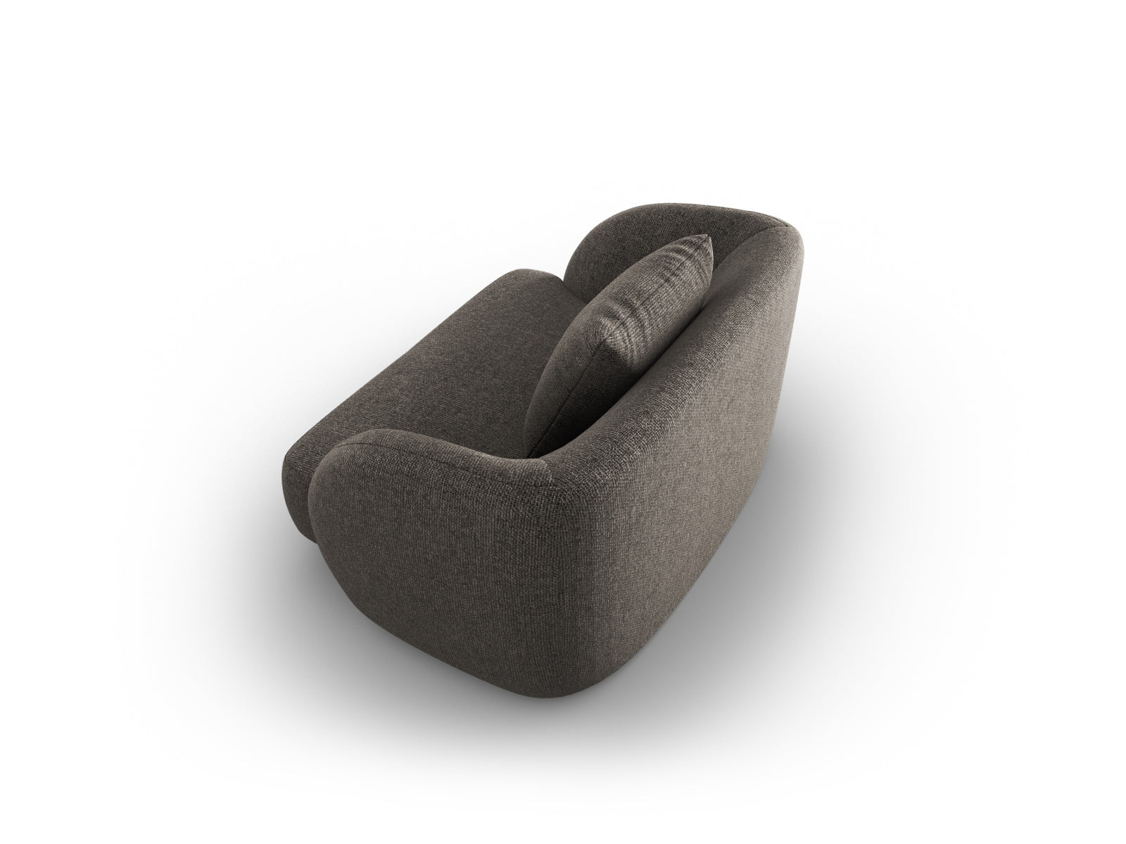 Moderner Tulum Sessel mit einem Platz, 90 cm breit, in zeitlosem Grau, ideal für stilvolle Wohnräume von Cosmopolitan Design.