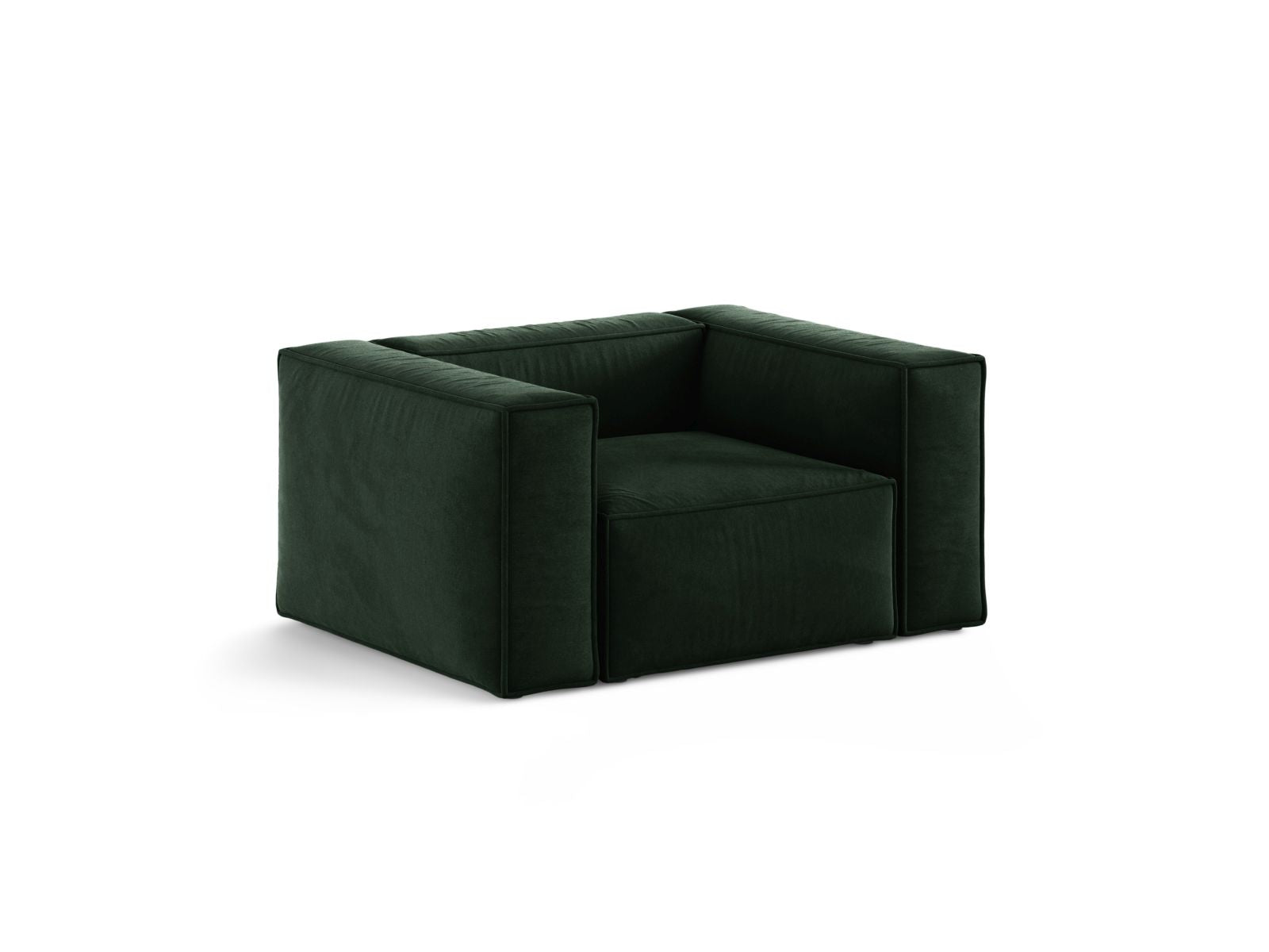 Eleganter 1-Sitzer Sessel Aveiro in sattem Flaschengrün, ideal für stilvolle Wohnräume, präsentiert von Cosmopolitan Design.