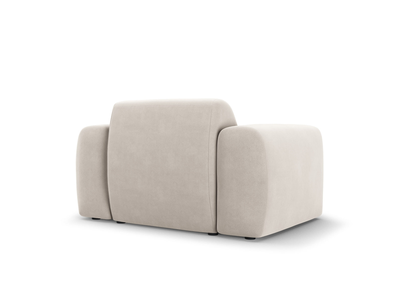Eleganter Nolio Velour Sessel in sanftem Beige, ideal für stilvolle Wohnräume. Bequemer Einzelsitz mit modernem Design und hochwertiger Verarbeitung.