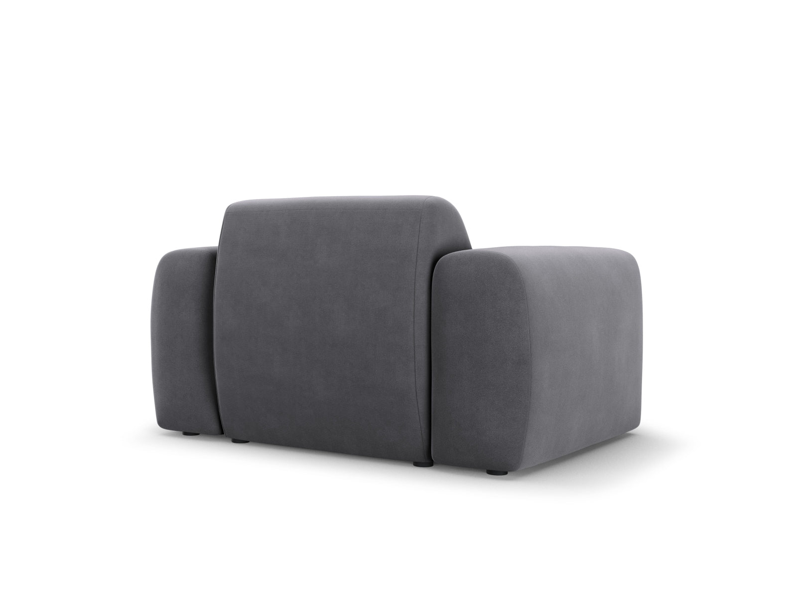 Eleganter Nolio Velour Sessel in luxuriösem Dunkelgrau, 95 cm breit, ideal für stilvolle Wohnräume und entspannende Momente.