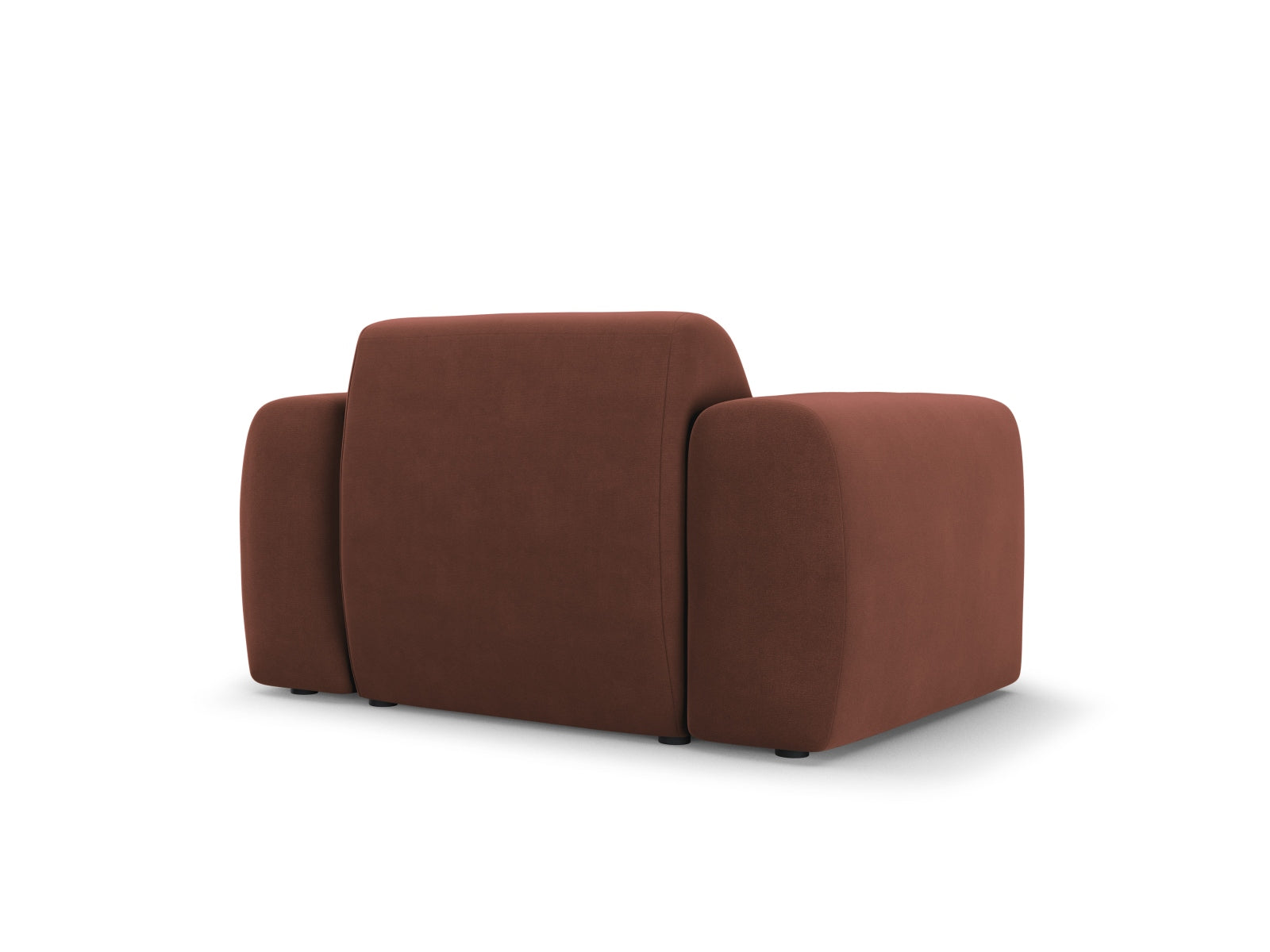 Eleganter Nolio Velour Sessel in Cuoio-Casino, 95 cm breit, ideal für stilvolle Wohnräume und gemütliche Leseecken von Cosmopolitan Design.
