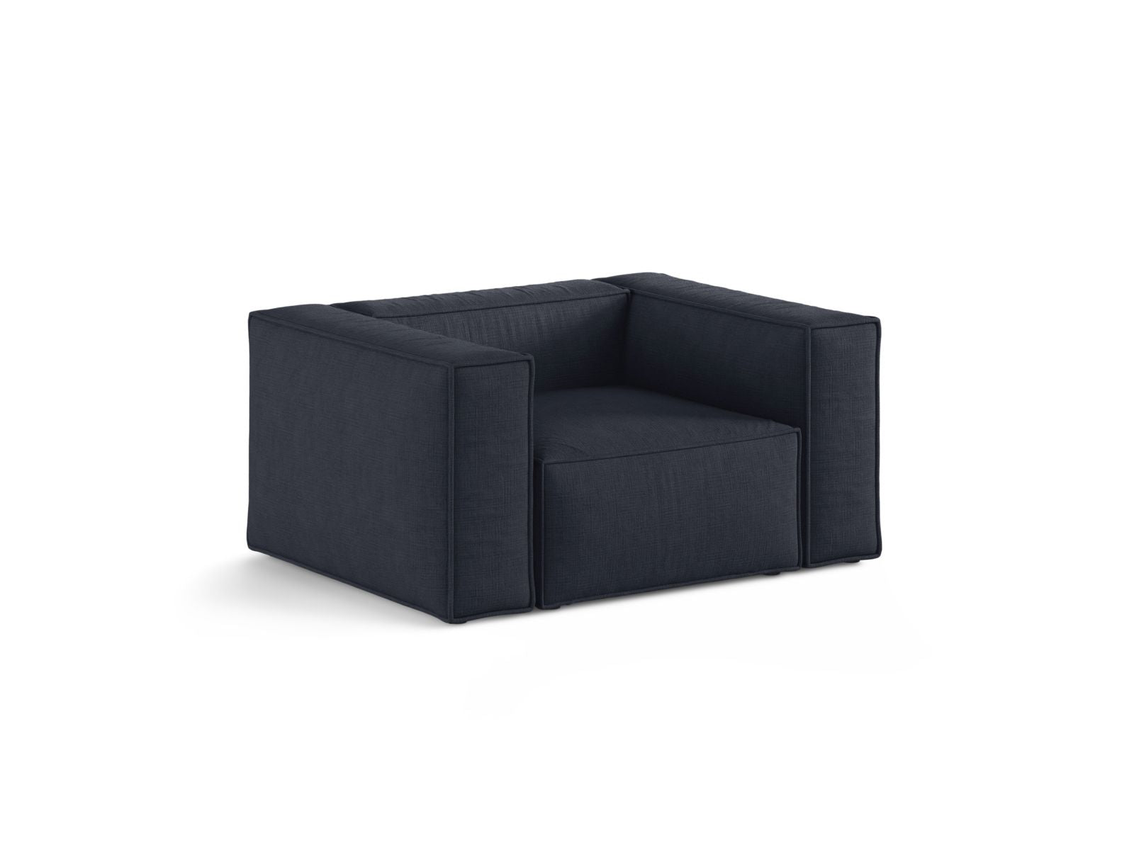 Eleganter 1-Sitzer Sessel Aveiro in Navy Blue-Liberty, ideal für stilvolle Wohnräume, präsentiert von Cosmopolitan Design.