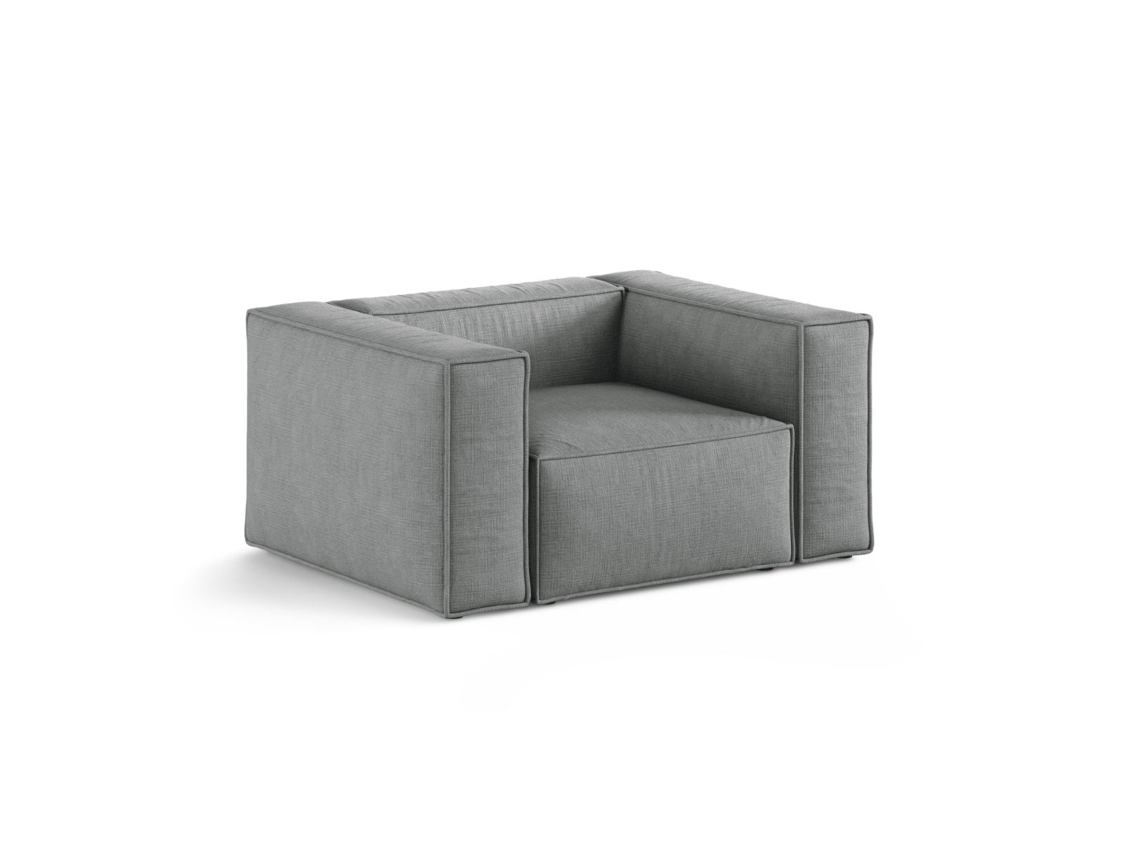 Eleganter 1-Sitzer Sessel Aveiro in stilvollem Grau, ideal für moderne Wohnräume, erhältlich bei KAQTU Design AG.