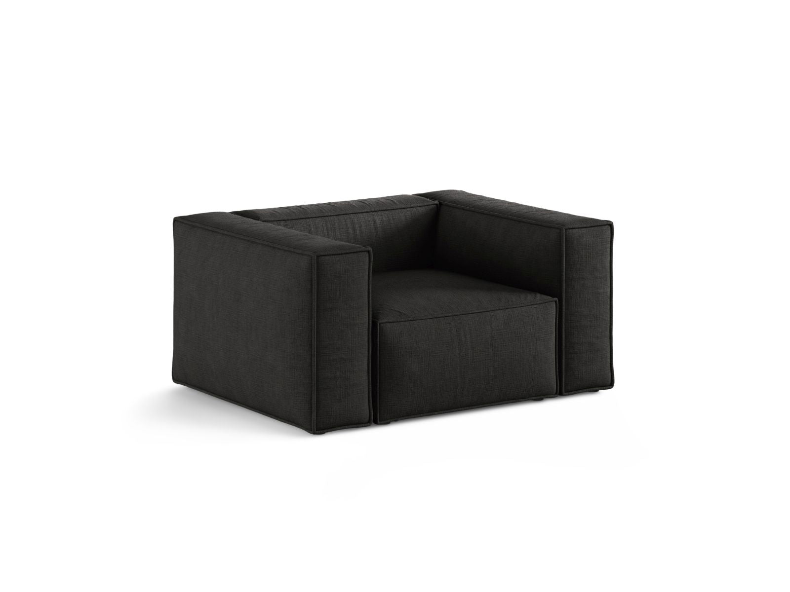 Eleganter 1-Sitzer Sessel Aveiro in stilvollem Schwarz, ideal für moderne Wohnräume, von Cosmopolitan Design.