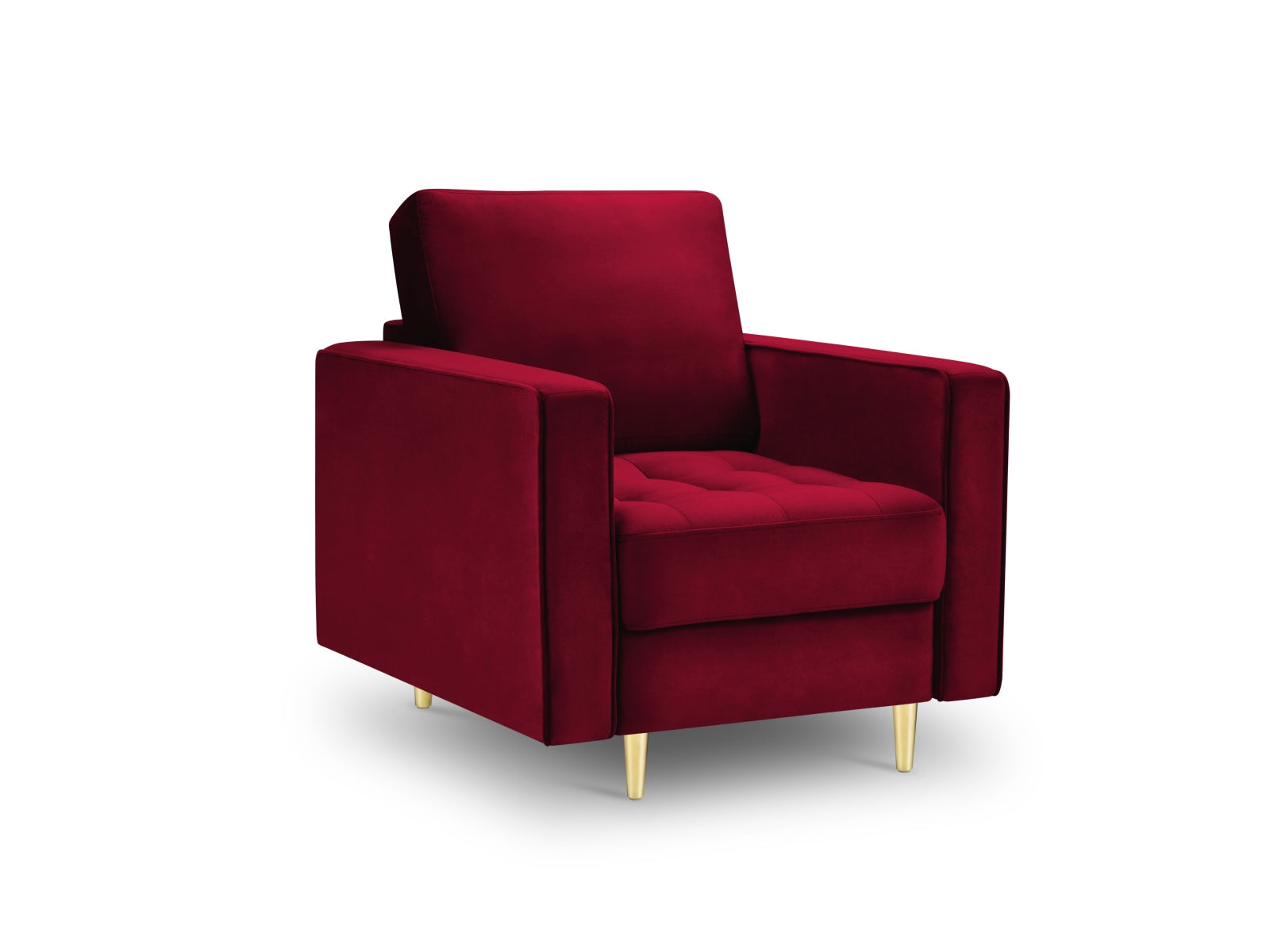 Eleganter 1-Sitzer Sessel Aspen von Cosmopolitan Design in strahlendem Rot, ideal für stilvolle Wohnräume und entspannende Momente.