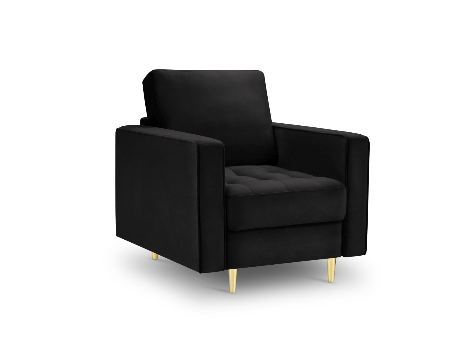 Eleganter 1-Sitzer Sessel Aspen in klassischem Schwarz, ideal für moderne Wohnräume, entworfen von Cosmopolitan Design.