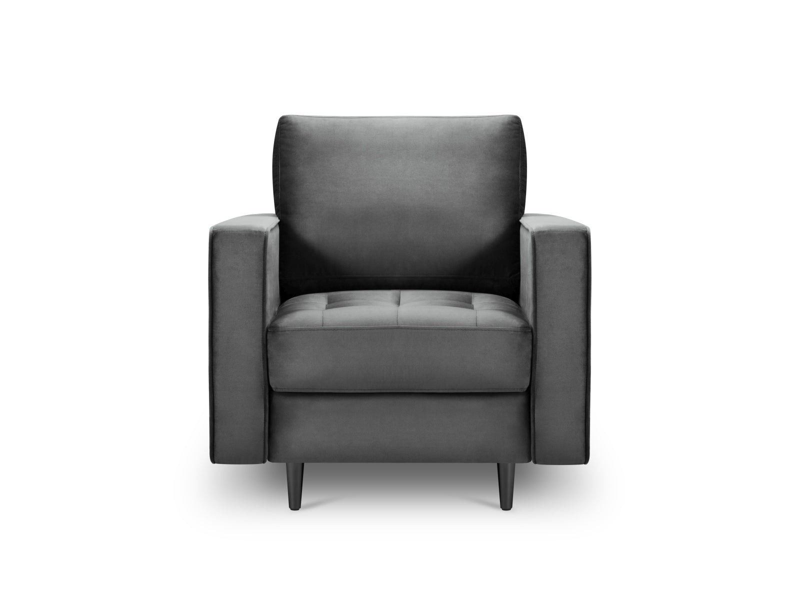 Eleganter 1-Sitzer Sessel Aspen in Dunkelgrau, ideal für stilvolle Wohnräume, präsentiert von Cosmopolitan Design.