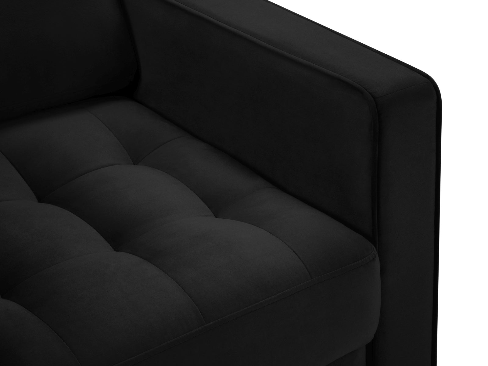Eleganter 1-Sitzer Sessel Aspen in klassischem Schwarz, ideal für moderne Wohnräume, entworfen von Cosmopolitan Design.
