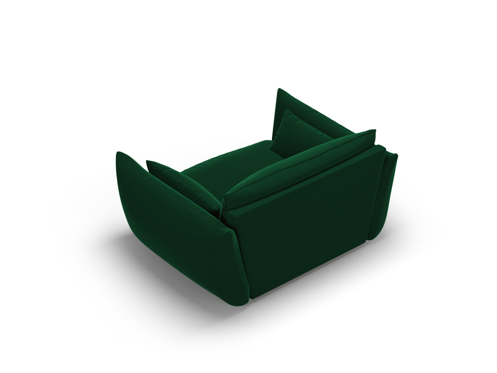 Eleganter 1-Sitzer Sessel Matera in tiefem Flaschengrün, ideal für gemütliche Leseecken und moderne Wohnräume.