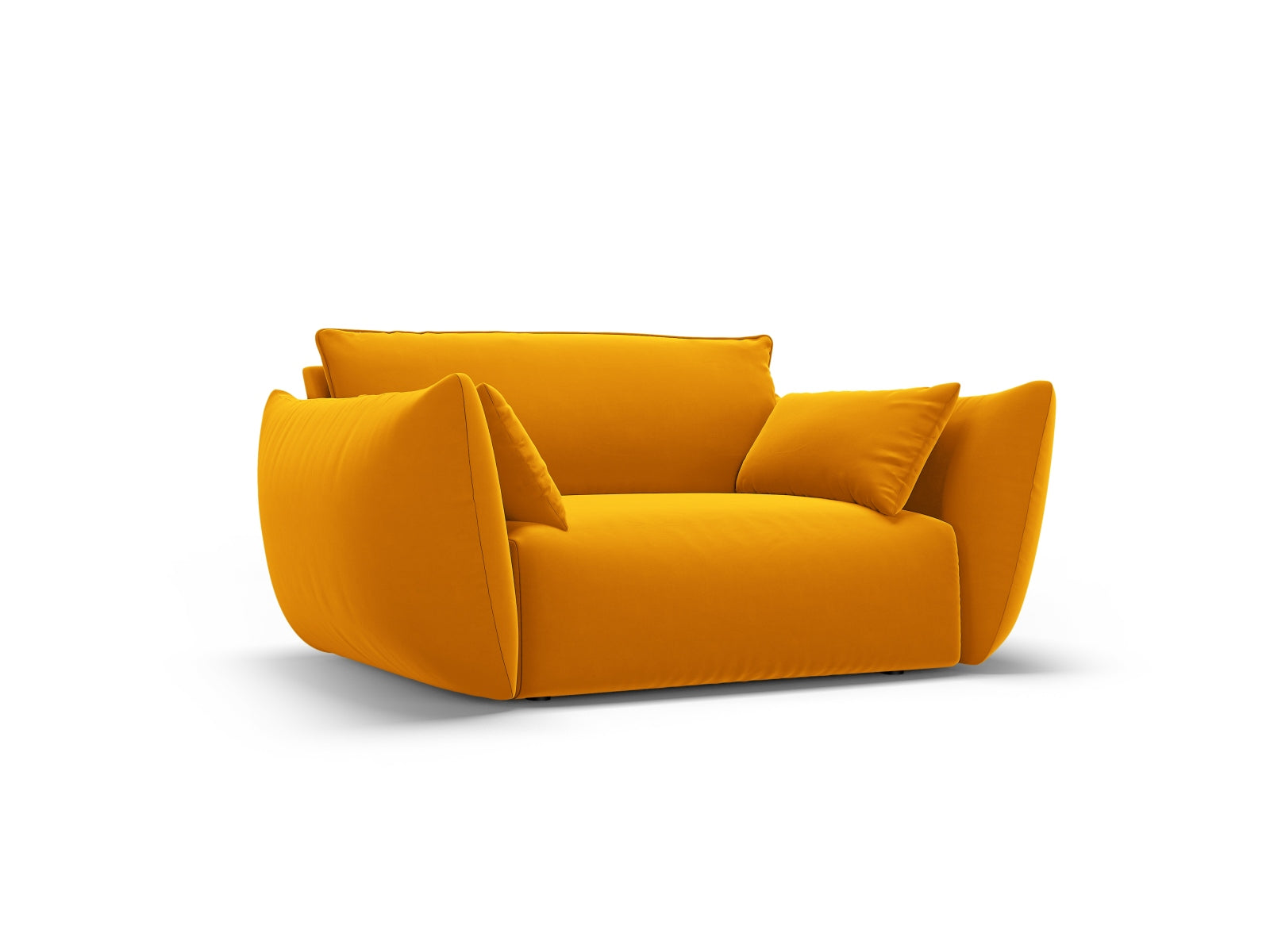 Eleganter 1-Sitzer Sessel Matera in leuchtendem Gelb, ideal für stilvolle Wohnräume, von Cosmopolitan Design.
