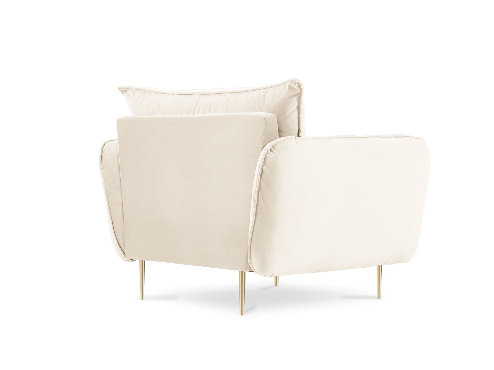 Eleganter Vienna Velour Sessel in sanftem Beige, ideal für stilvolle Wohnräume und gemütliche Rückzugsorte.
