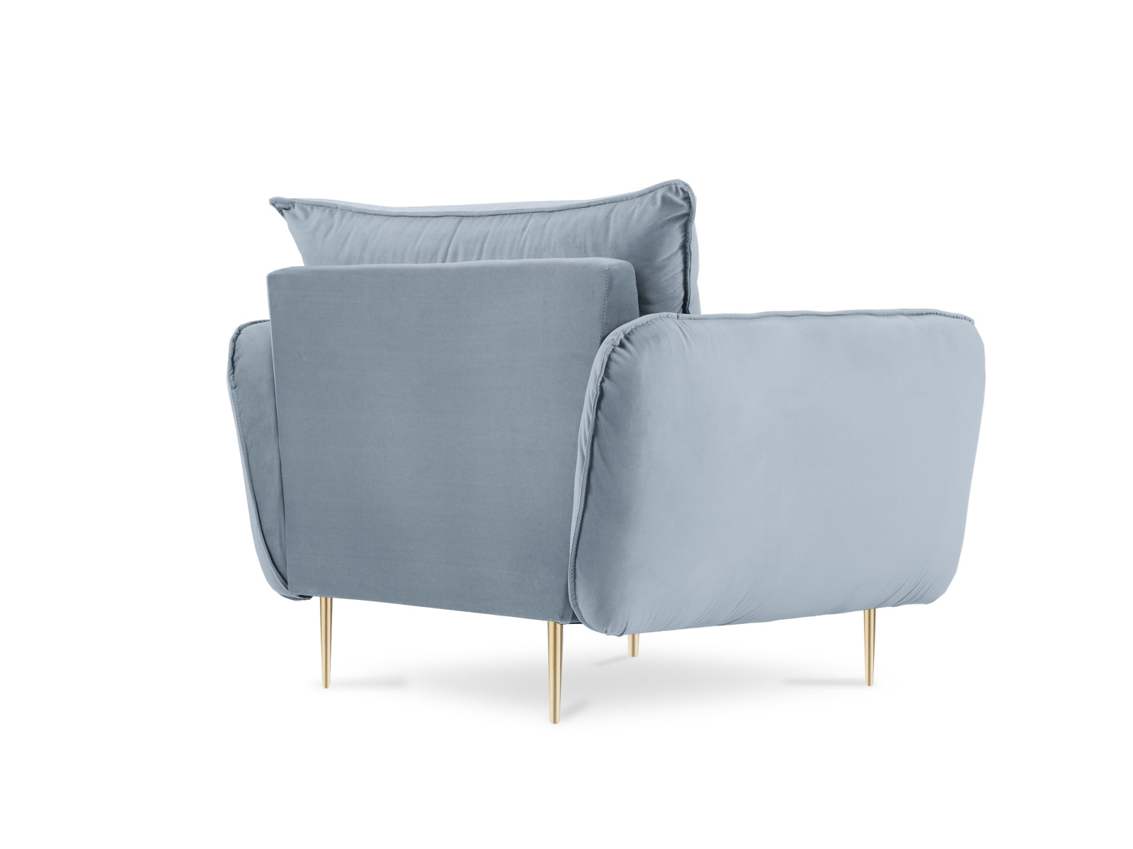 Vienna Velour Sessel 1 Sitz 94cm in Light Blue/Gold-Bluvel präsentiert im Onlineshop von KAQTU Design AG. Sessel ist von Cosmopolitan Design