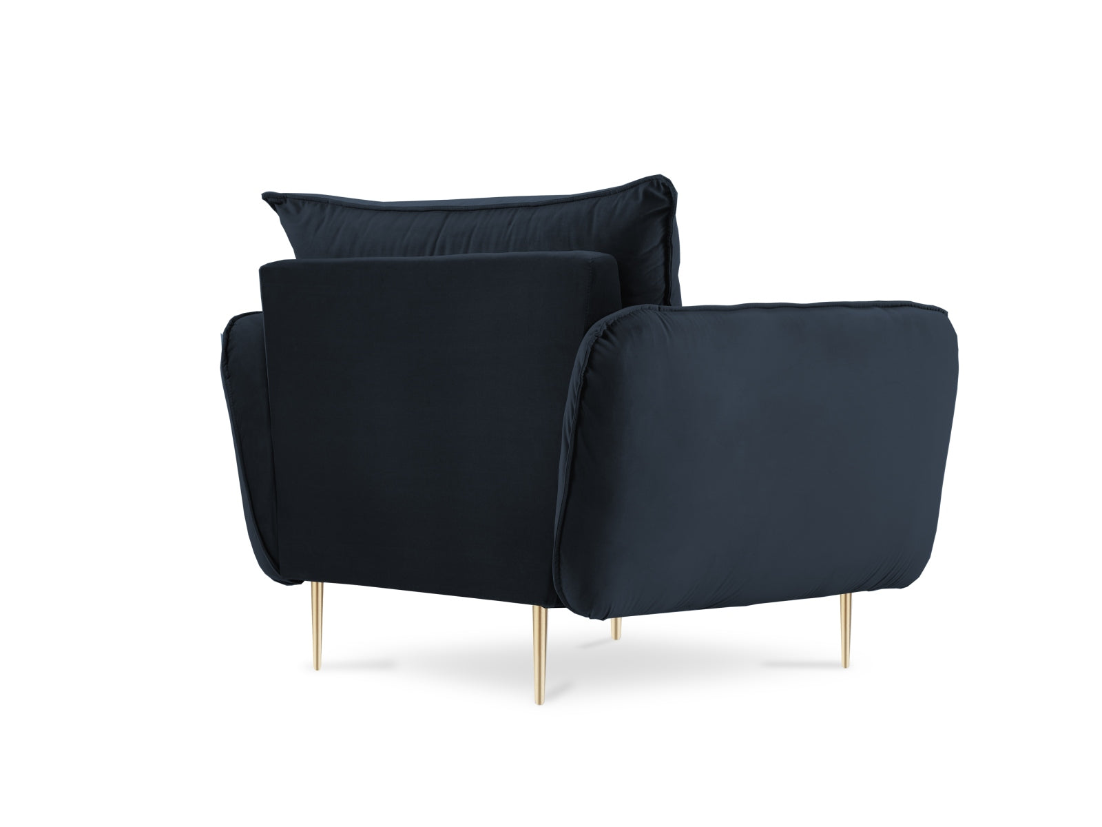 Eleganter Vienna Velour Sessel in edlem Blau, ideal für stilvolle Wohnräume und gemütliche Rückzugsorte.