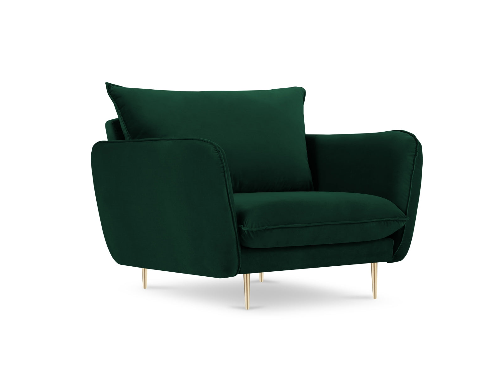 Vienna Velour Sessel 1 Sitz 94cm in Bottle Green/Gold-Bluvel präsentiert im Onlineshop von KAQTU Design AG. Sessel ist von Cosmopolitan Design