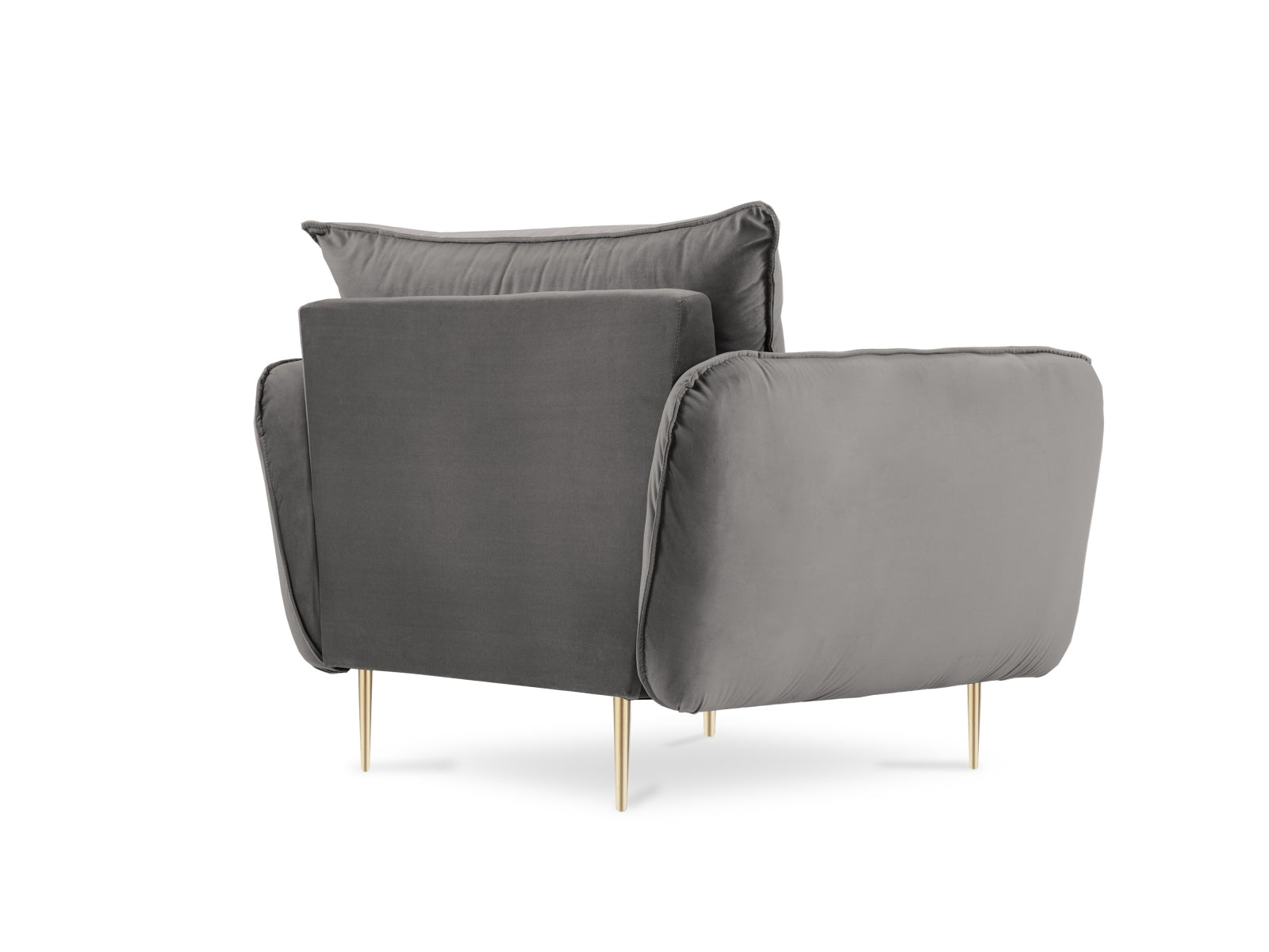 Vienna Velour Sessel 1 Sitz 94cm in Light Grey/Gold-Bluvel präsentiert im Onlineshop von KAQTU Design AG. Sessel ist von Cosmopolitan Design