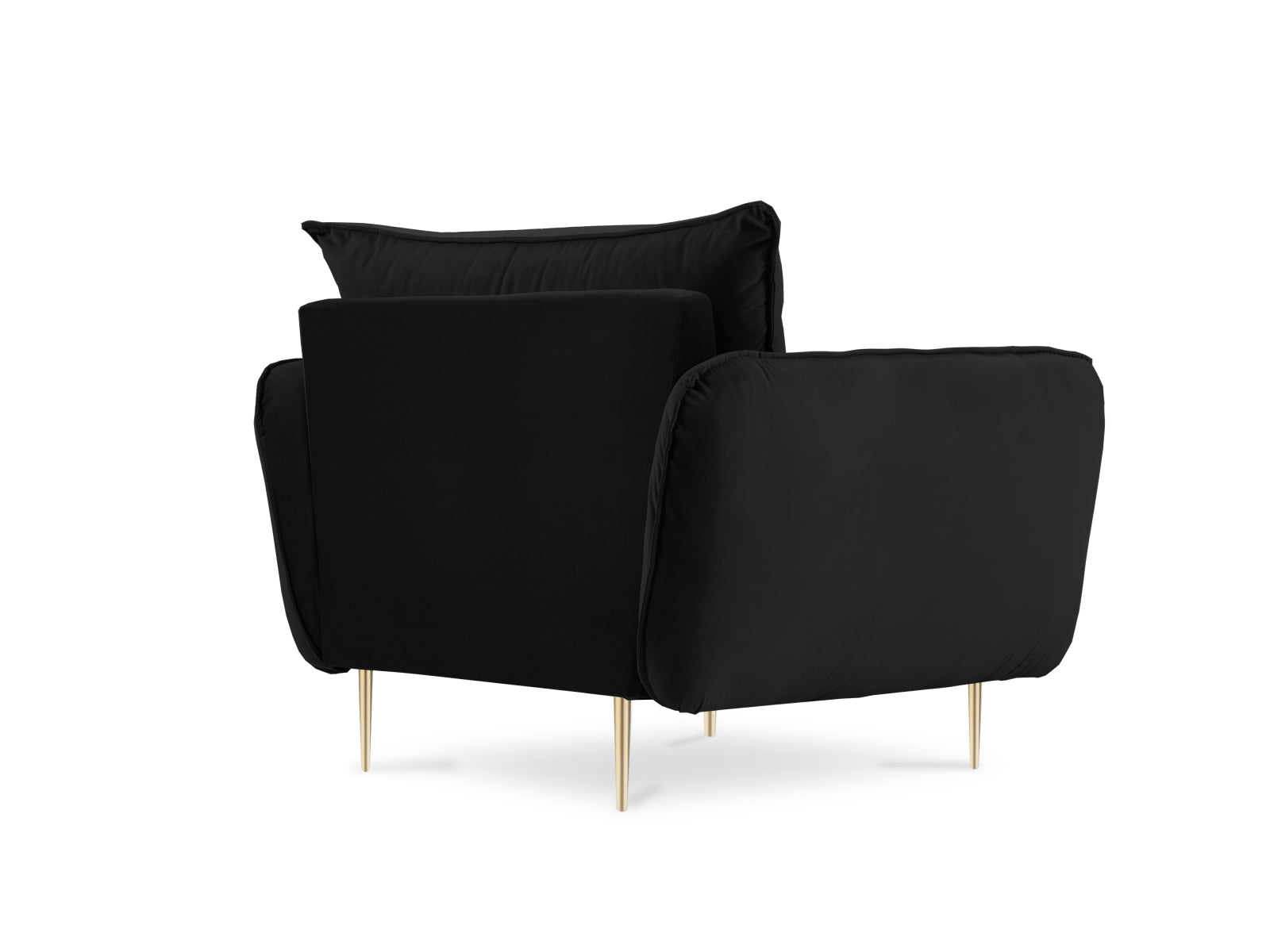 Vienna Velour Sessel 1 Sitz 94cm in Black/Gold-Bluvel präsentiert im Onlineshop von KAQTU Design AG. Sessel ist von Cosmopolitan Design