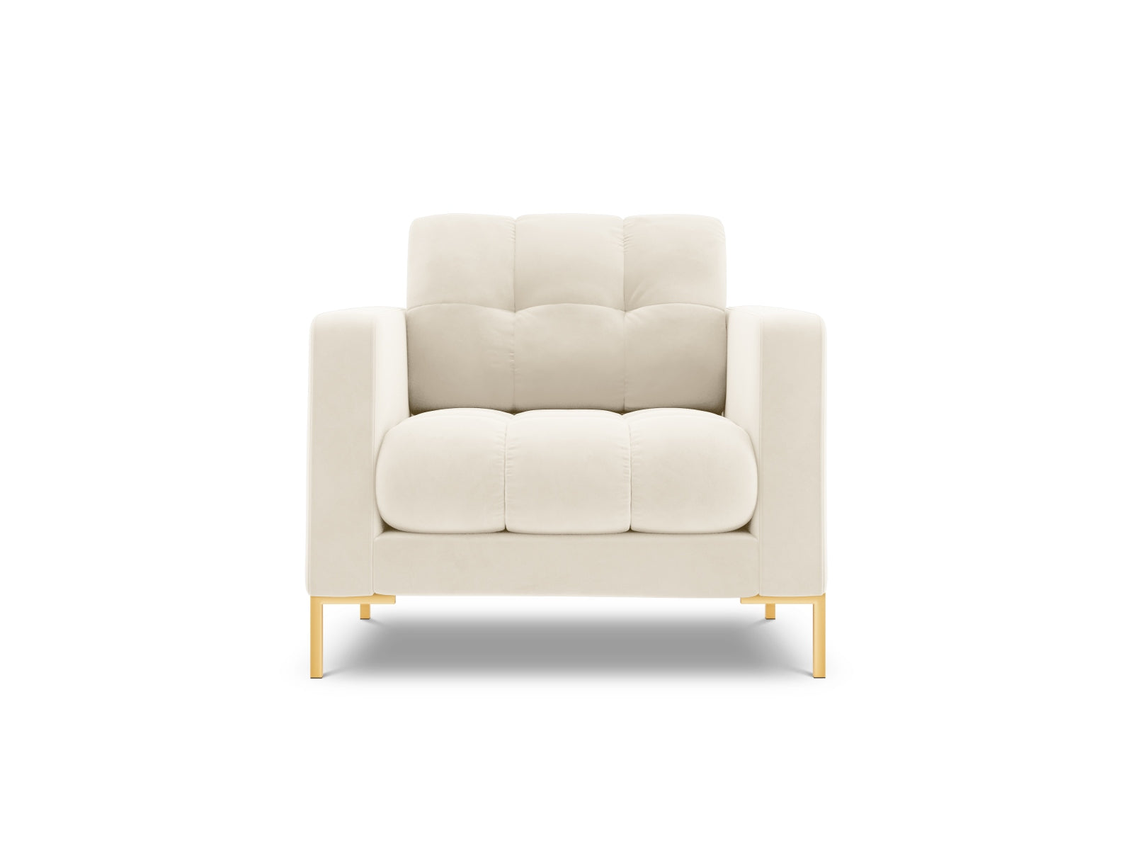 Moderner 1-Sitzer Sessel Bali in zartem Beige, perfekt für gemütliche Ecken und stilvolle Einrichtung, designt von Cosmopolitan Design.