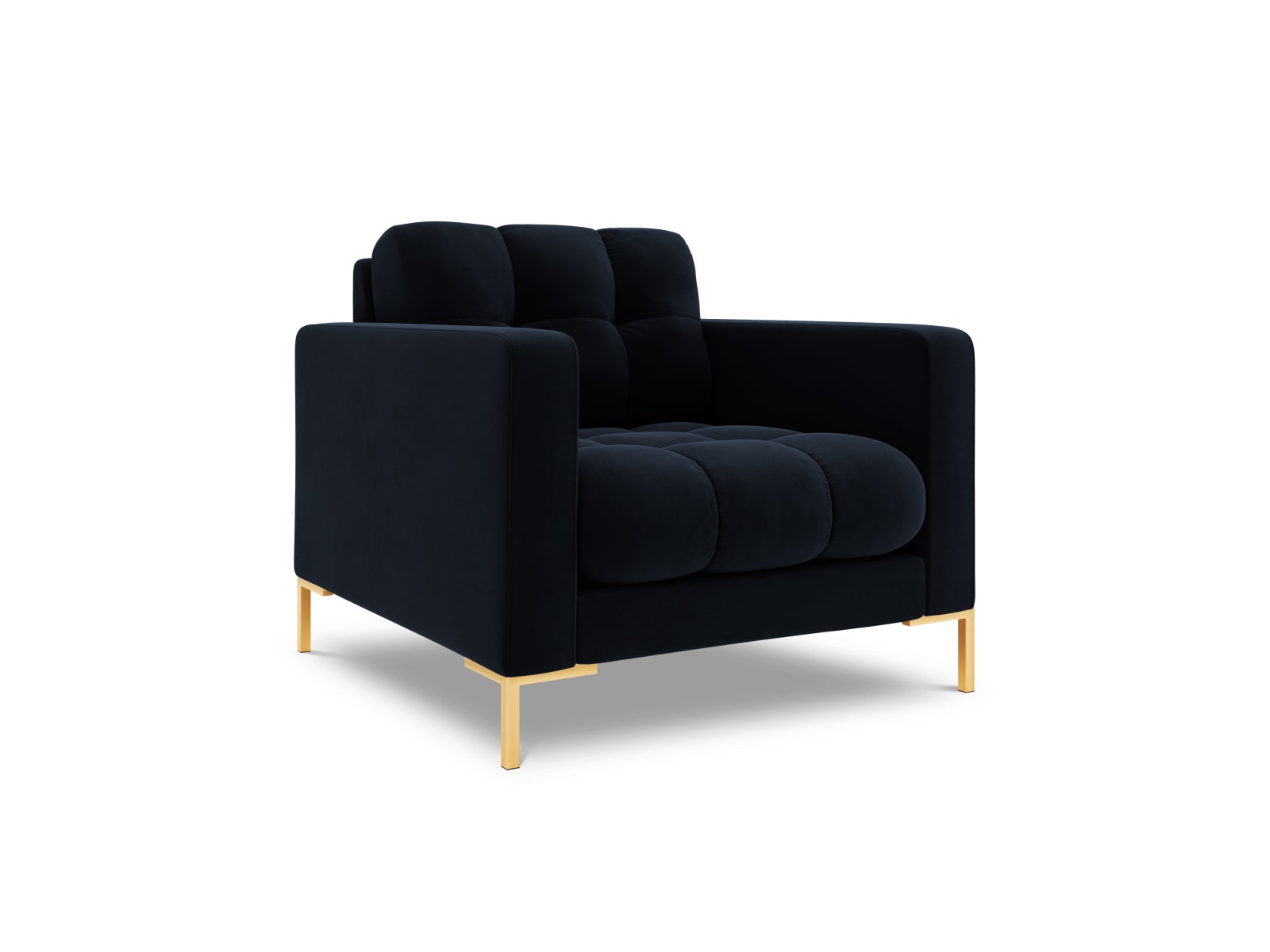 Eleganter 1-Sitzer Sessel Bali in trendigem Blau, ideal für moderne Wohnräume, vereint Komfort und zeitgemäßes Design.