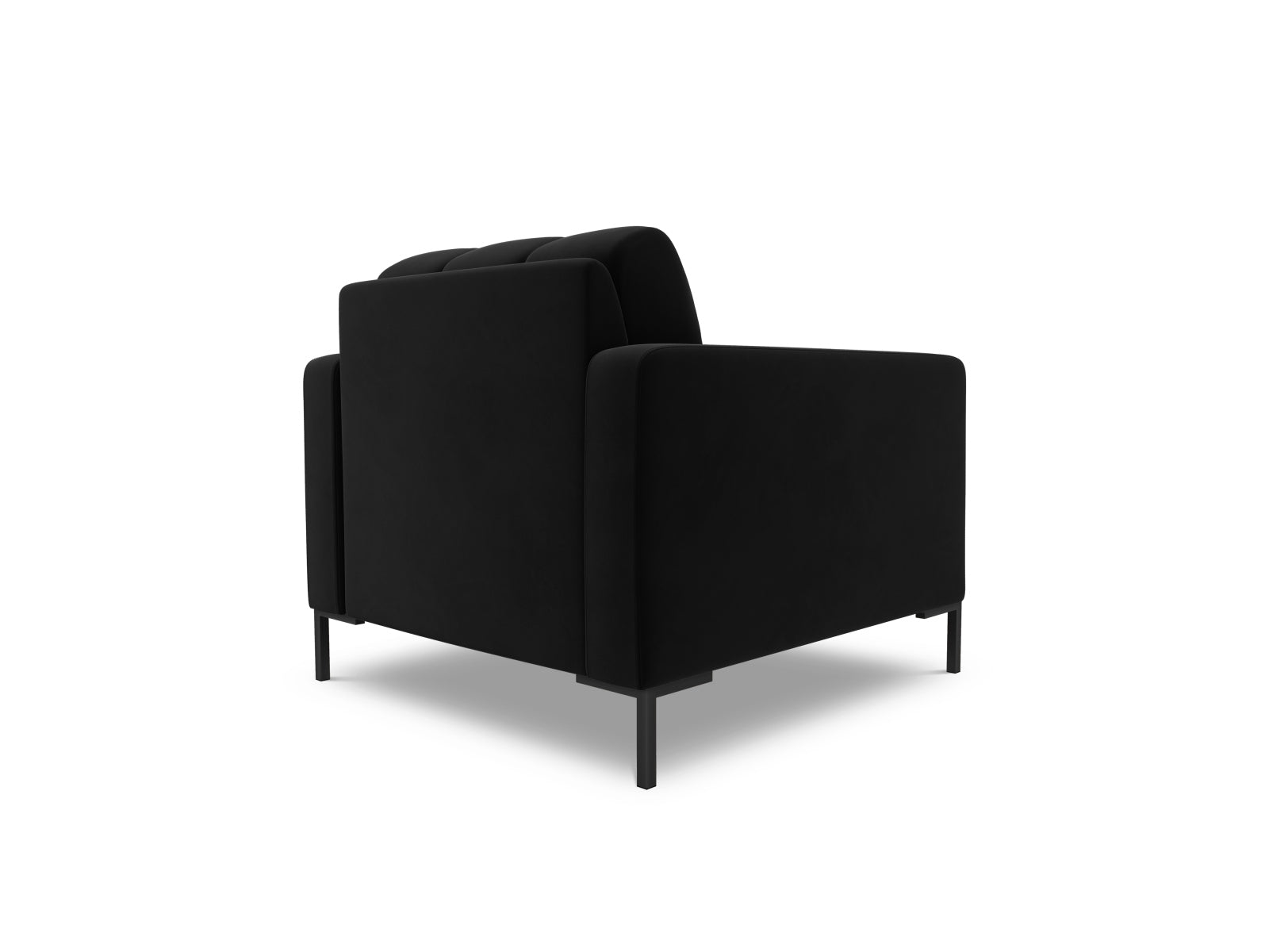 Eleganter 1-Sitzer Sessel Bali in zeitgemäßem Black-Bluvel, ideal für moderne Wohnräume. Hochwertige Verarbeitung und stilvolles Design von Cosmopolitan Design.