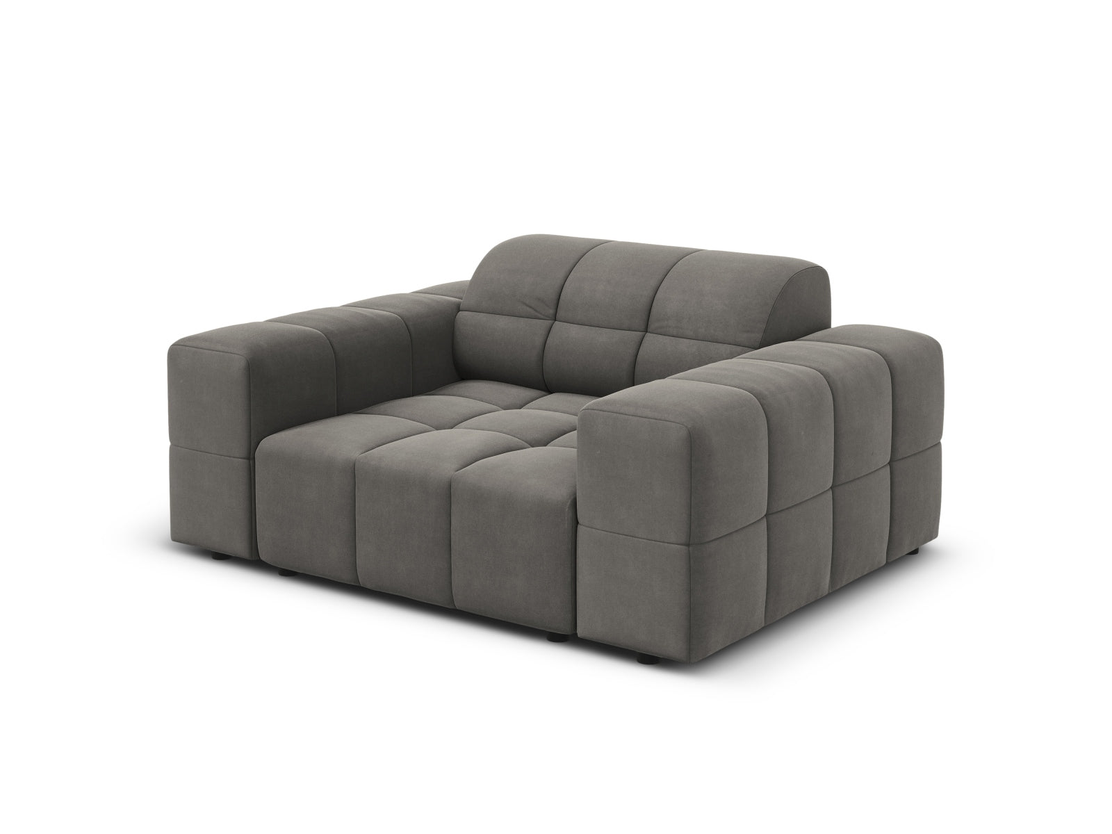 Eleganter 1-Sitzer Sessel Chicago in dezentem Grau, ideal für stilvolle Wohnräume und entspannte Momente, von Cosmopolitan Design.
