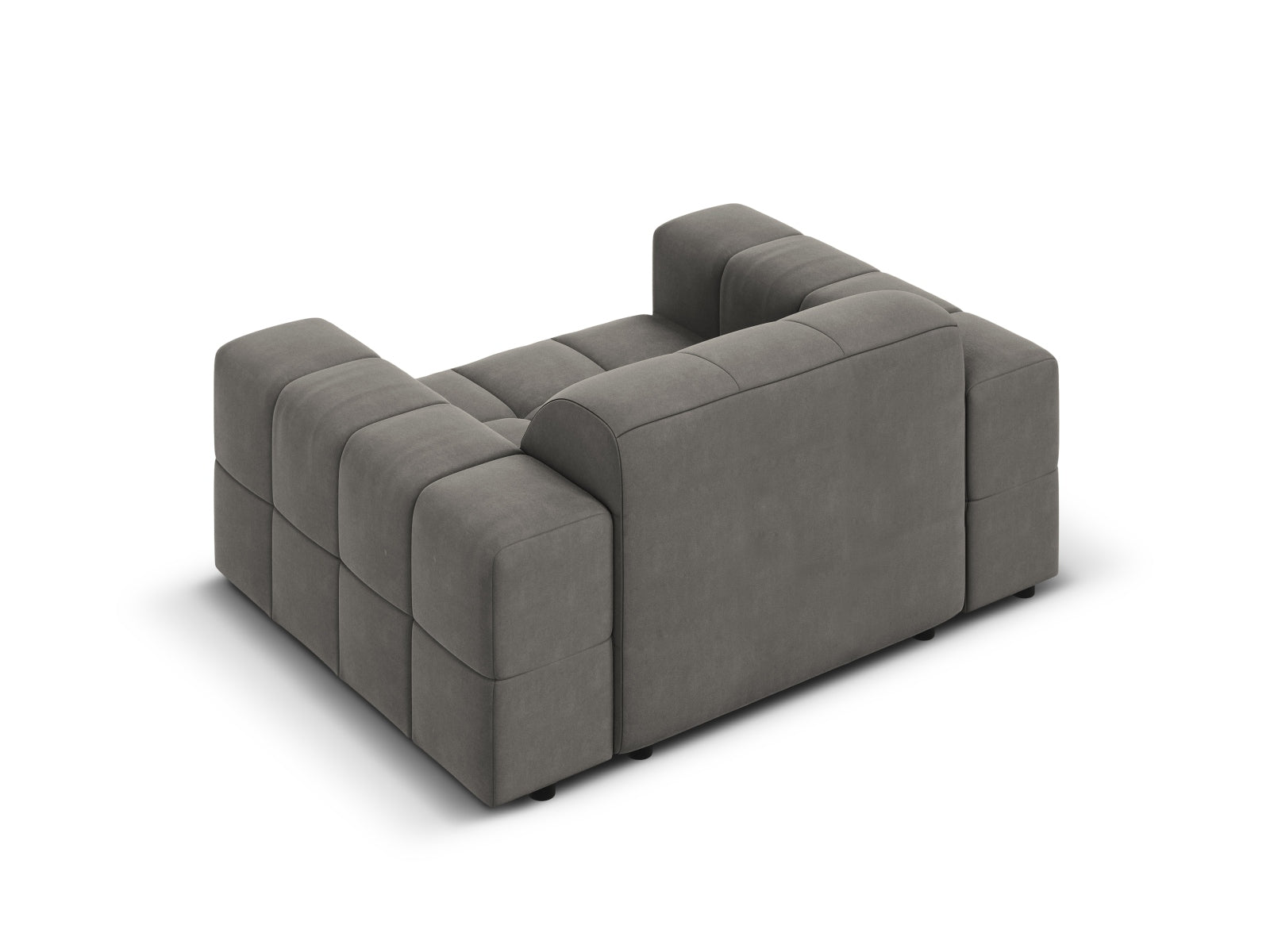 Moderner 1-Sitzer Sessel Chicago in schickem Grau, perfekt für gemütliche Ecken und stilvolle Einrichtung, von Cosmopolitan Design.