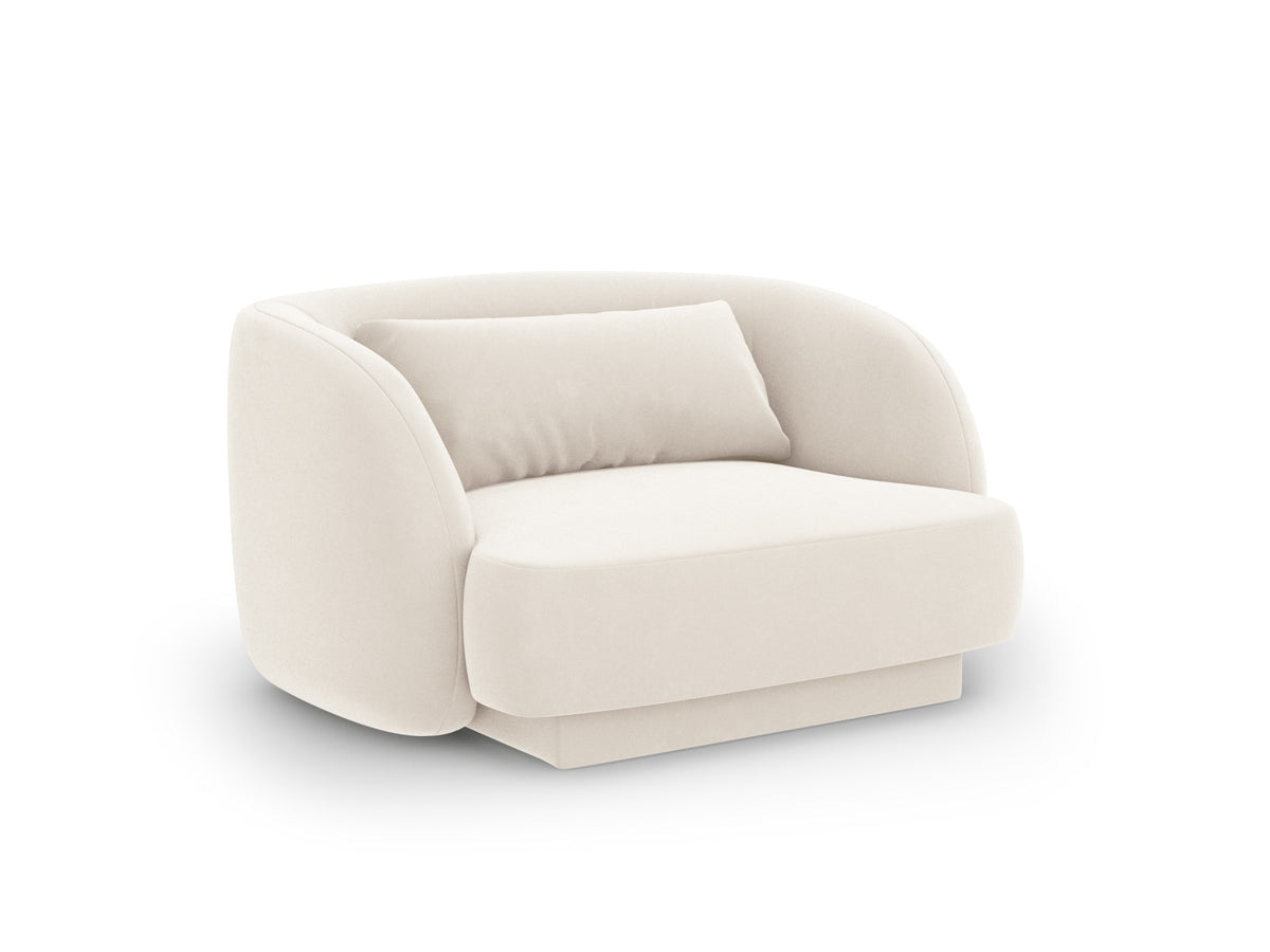 Tulum Velour Sessel 1 Sitz 90cm in Light Beige-Bluvel präsentiert im Onlineshop von KAQTU Design AG. Sessel ist von Cosmopolitan Design