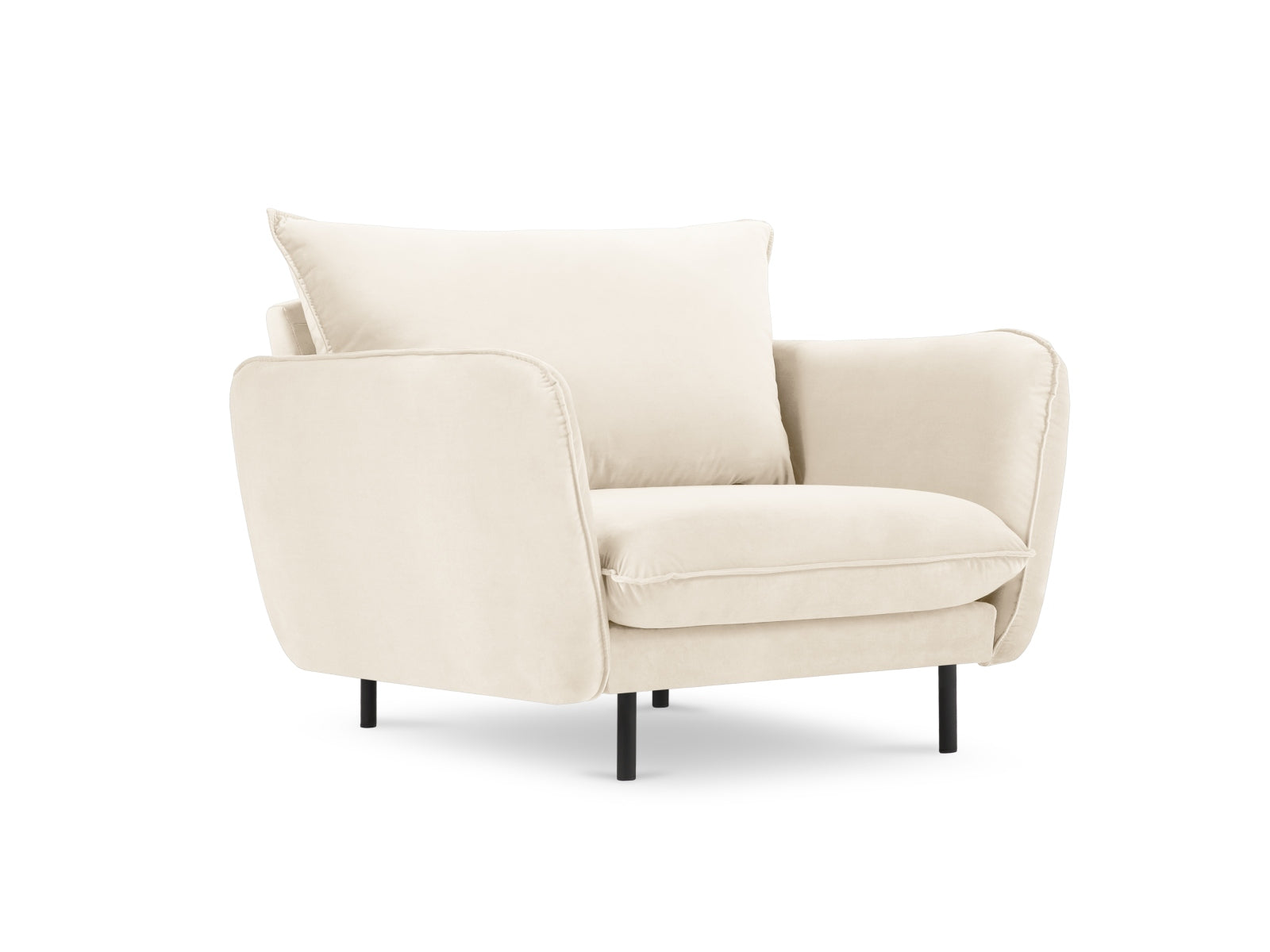 Vienna Velour Sessel 1 Sitz 94cm in Light Beige/Schwarz-Bluvel präsentiert im Onlineshop von KAQTU Design AG. Sessel ist von Cosmopolitan Design