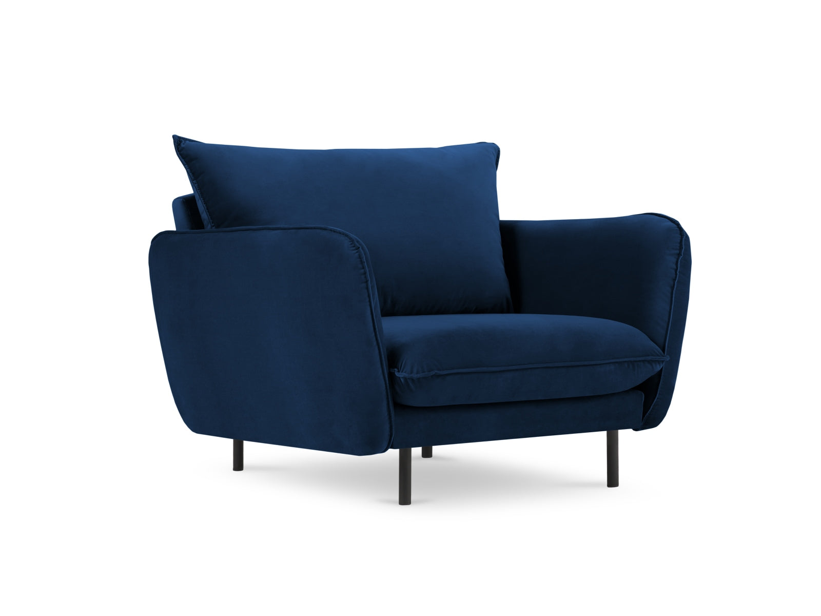 Vienna Velour Sessel 1 Sitz 94cm in Royal Blue/Schwarz-Bluvel präsentiert im Onlineshop von KAQTU Design AG. Sessel ist von Cosmopolitan Design