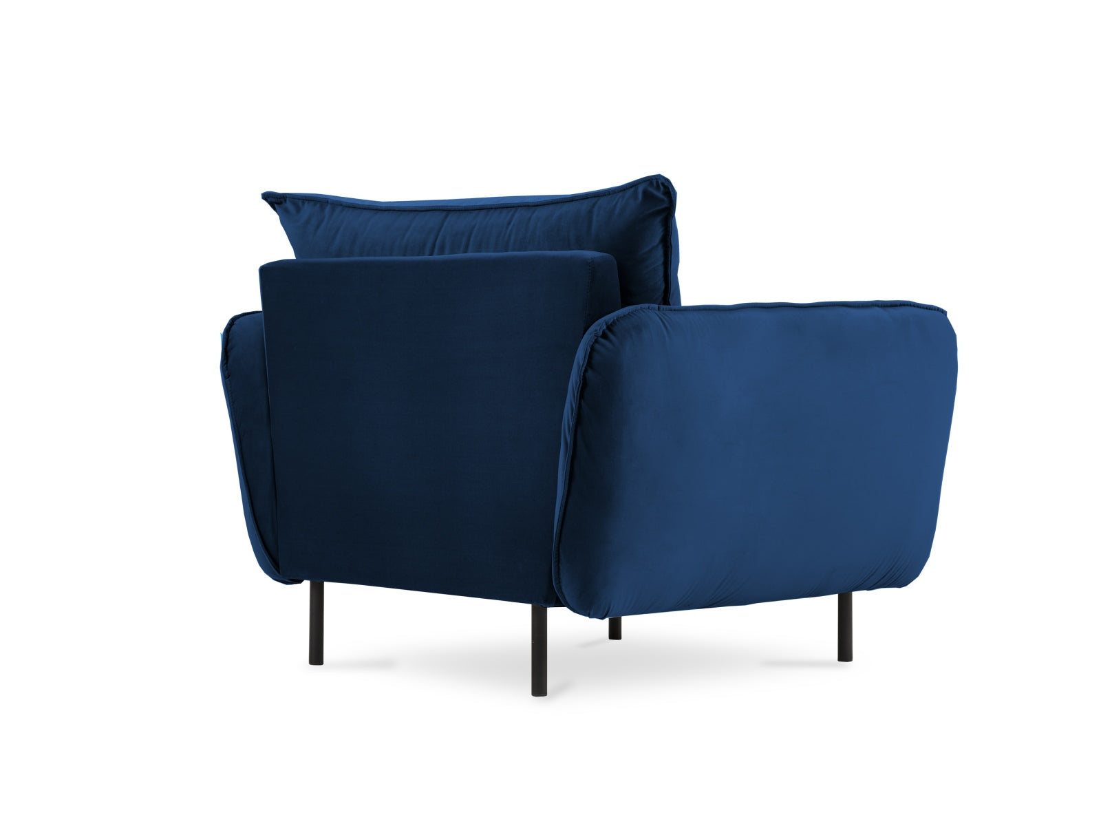 Eleganter 1-Sitzer Sessel in luxuriösem Royal Blue Velours, 94 cm, perfekt für stilvolle Wohnräume von Cosmopolitan Design.