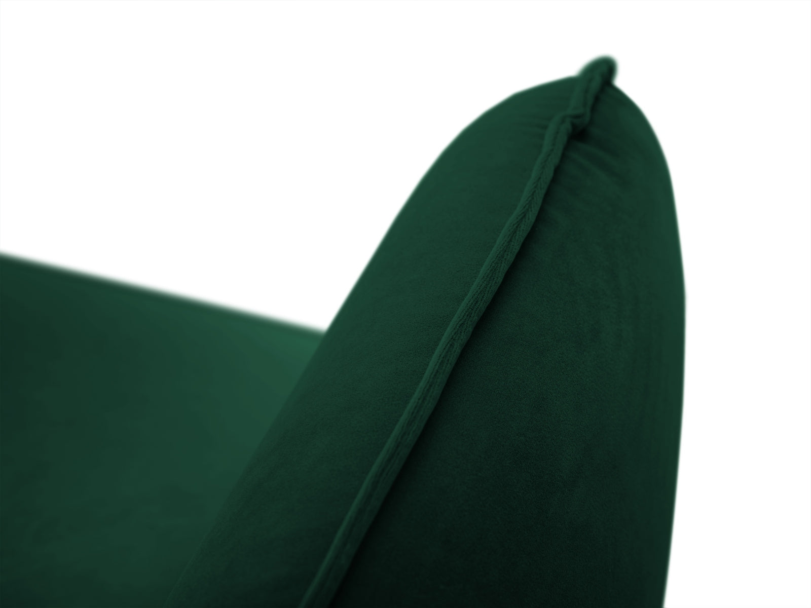 Moderner Vienna Velour Sessel in tiefem Flaschengrün, kombiniert mit schwarzem Bluvel, perfekt für ein geschmackvolles Ambiente.