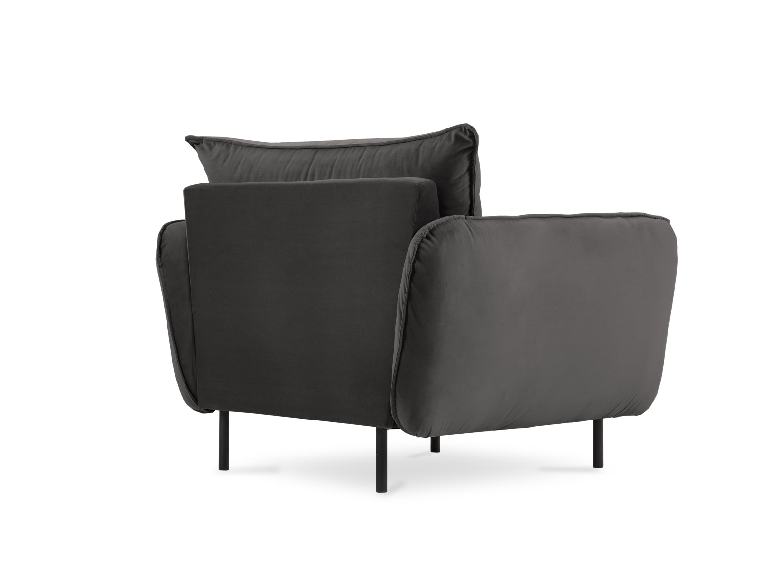 Vienna Velour Sessel 1 Sitz 94cm in Dark Grey/Schwarz-Bluvel präsentiert im Onlineshop von KAQTU Design AG. Sessel ist von Cosmopolitan Design