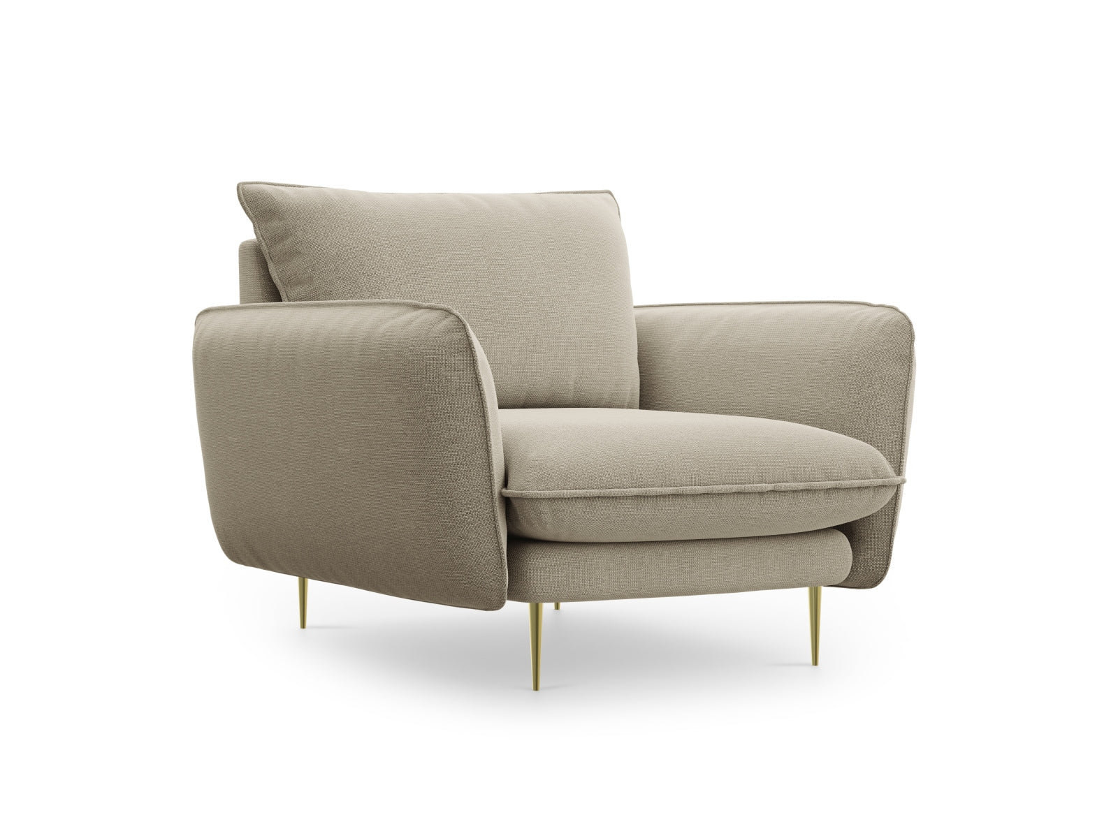 Vienna Sessel 1 Sitz 94cm in Beige/Gold-Positano präsentiert im Onlineshop von KAQTU Design AG. Sessel ist von Cosmopolitan Design