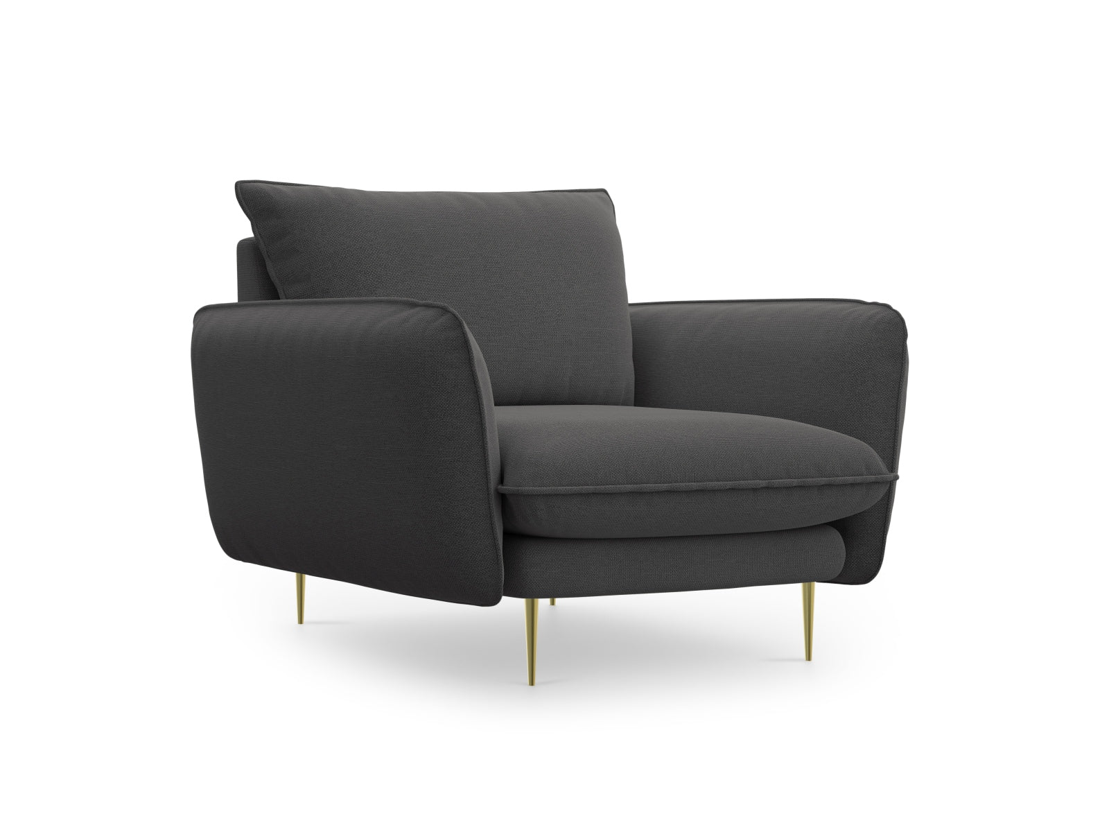 Vienna Sessel 1 Sitz 94cm in Dark Grey/Gold-Positano präsentiert im Onlineshop von KAQTU Design AG. Sessel ist von Cosmopolitan Design
