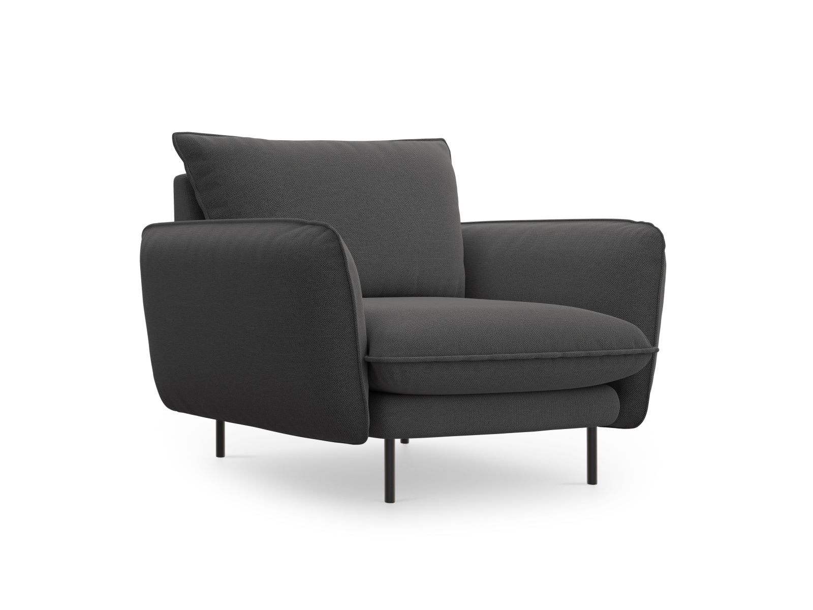 Vienna Sessel 1 Sitz 94cm in Dark Grey/Schwarz-Positano präsentiert im Onlineshop von KAQTU Design AG. Sessel ist von Cosmopolitan Design