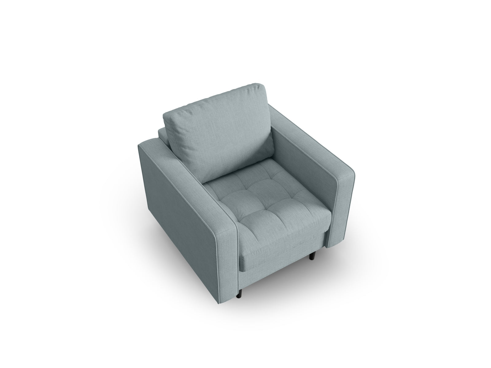 Moderner 1-Sitzer Sessel Aspen in ansprechendem Blue-Melva, perfekt für stilvolle Einrichtungskonzepte von Cosmopolitan Design.