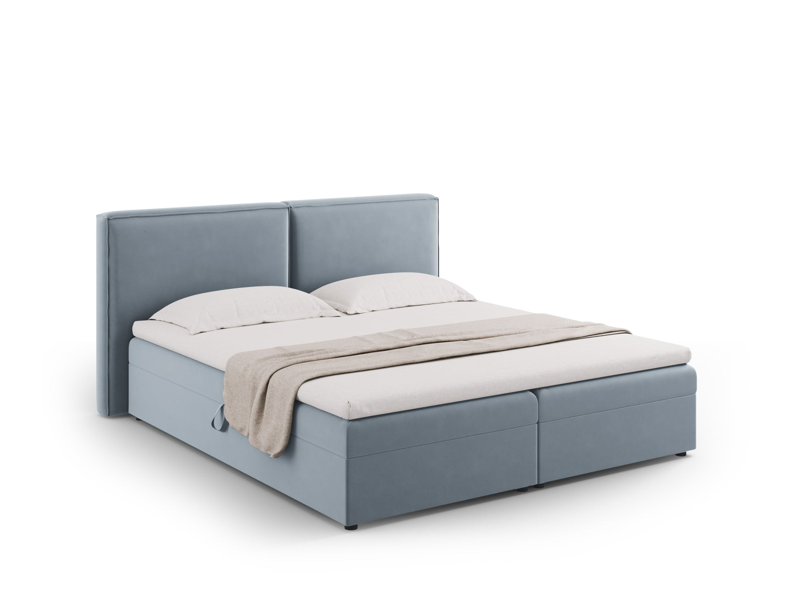 Arendal Boxspring Bed Set  166cm in Light Blue präsentiert im Onlineshop von KAQTU Design AG. Bett ist von Cosmopolitan Design