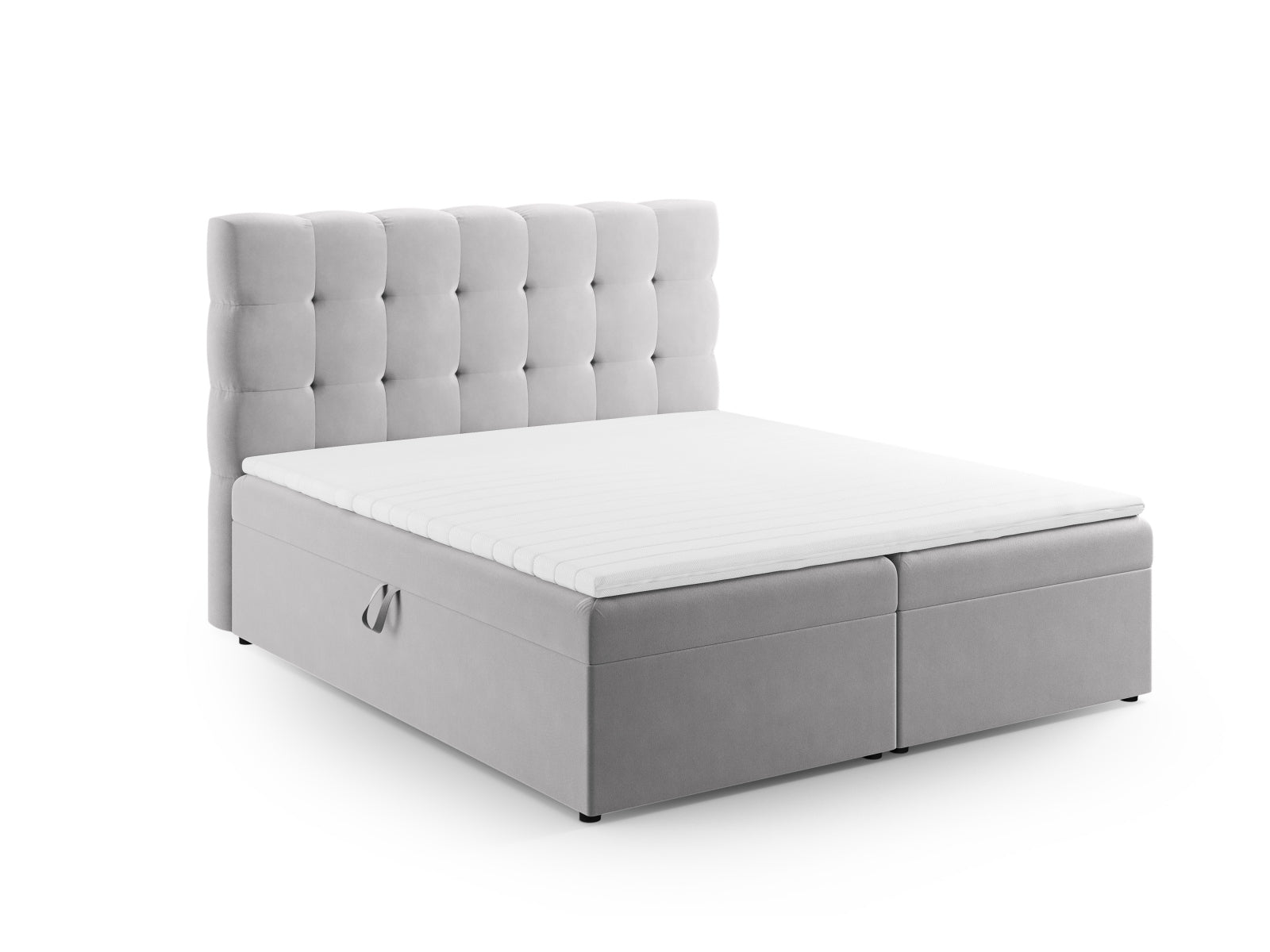 Boxspring Bett Set Bali 140cm in Silver-Bluvel präsentiert im Onlineshop von KAQTU Design AG. Bett ist von Cosmopolitan Design