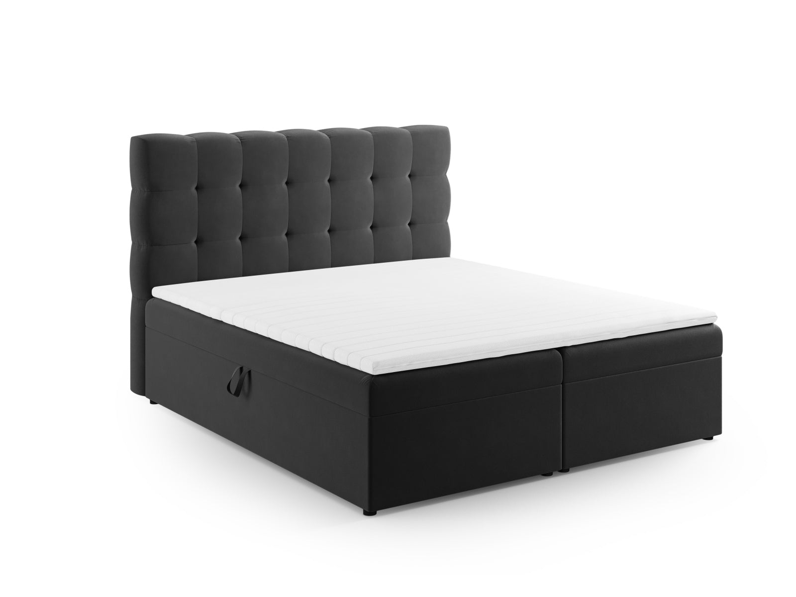 Boxspring Bett Set Bali 140cm in Grey-Bluvel präsentiert im Onlineshop von KAQTU Design AG. Bett ist von Cosmopolitan Design