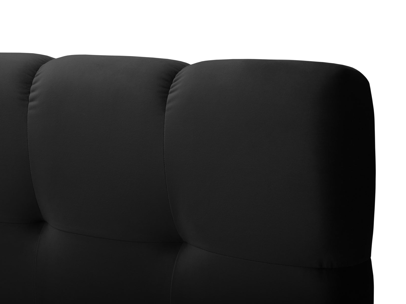 Elegantes Boxspring Bett Set Bali in 140 cm Breite, aus hochwertigem Black-Bluvel Stoff, ideal für moderne Schlafzimmergestaltung.