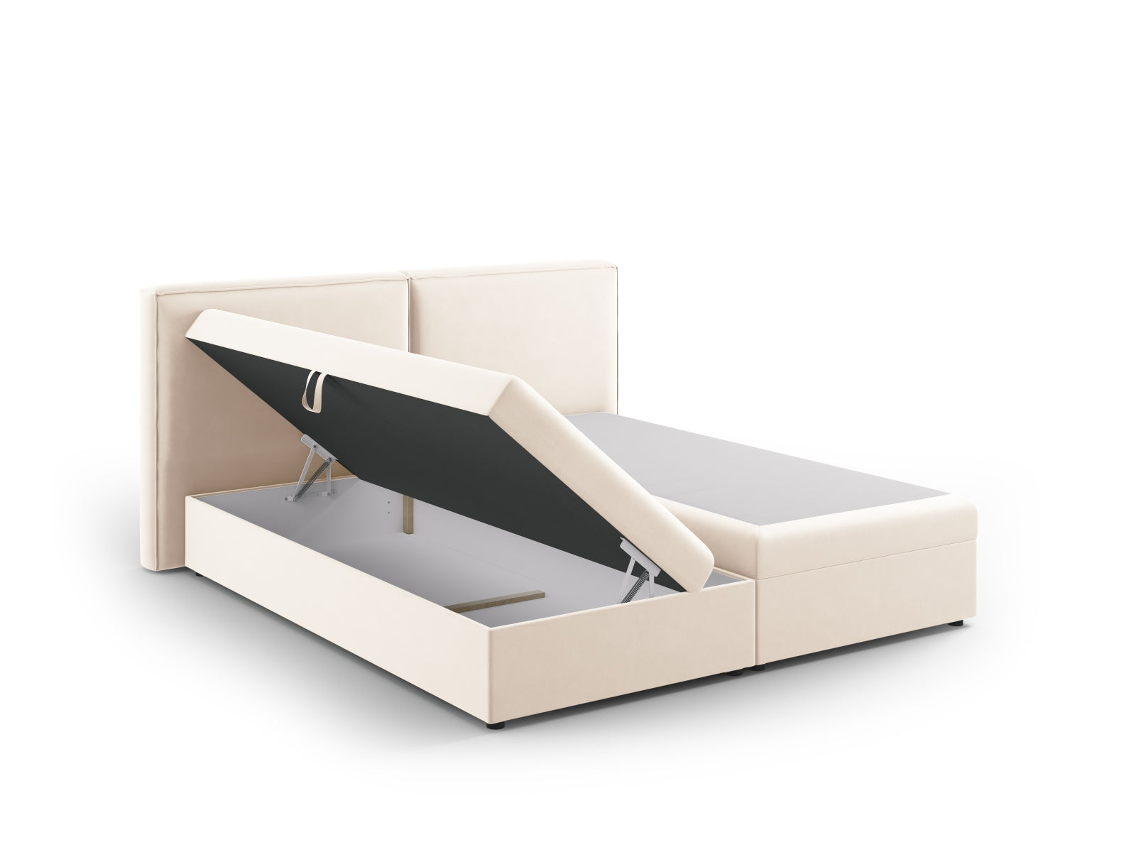 Luxuriöses Boxspringbett-Set Arendal in sanftem Beige, perfekt für moderne Schlafzimmergestaltung von Cosmopolitan Design.