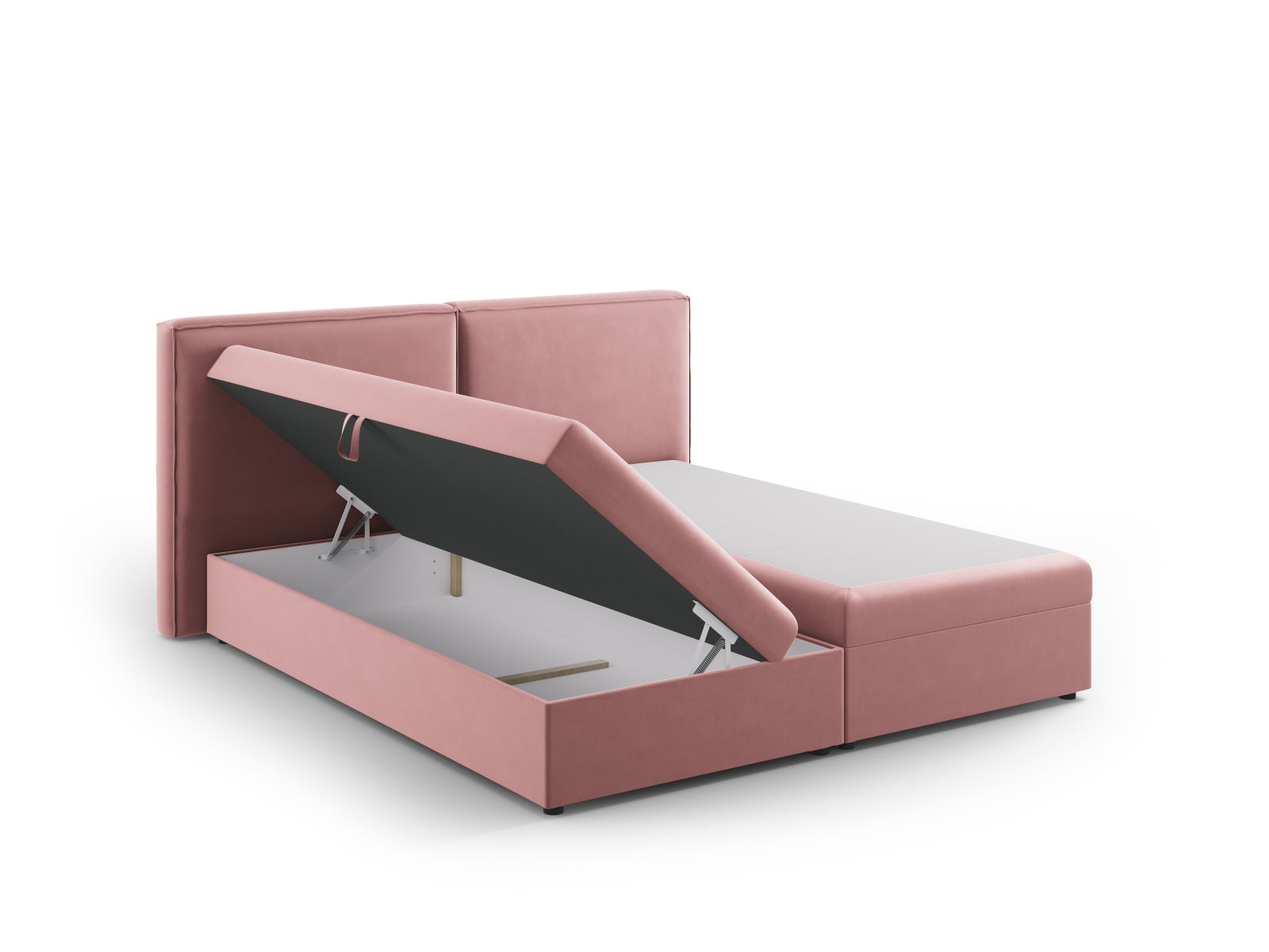 Luxuriöses Boxspringbett-Set Arendal in 180 cm, mit ansprechendem Pink-Casino Design, perfekt für stilvolle Schlafräume.