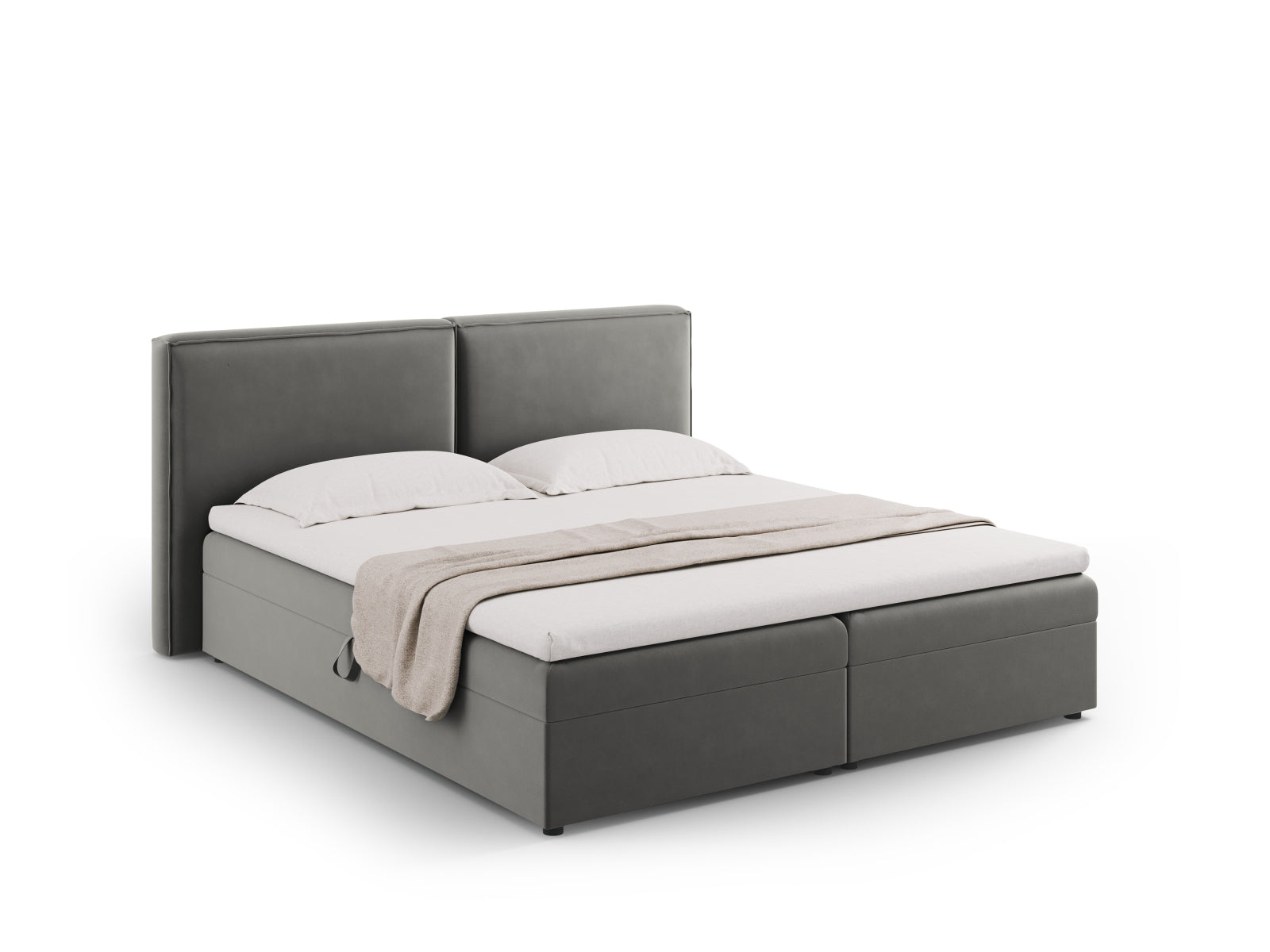 Arendal Boxspringbett-Set 180cm in Light Grey-Casino präsentiert im Onlineshop von KAQTU Design AG. Bett ist von Cosmopolitan Design