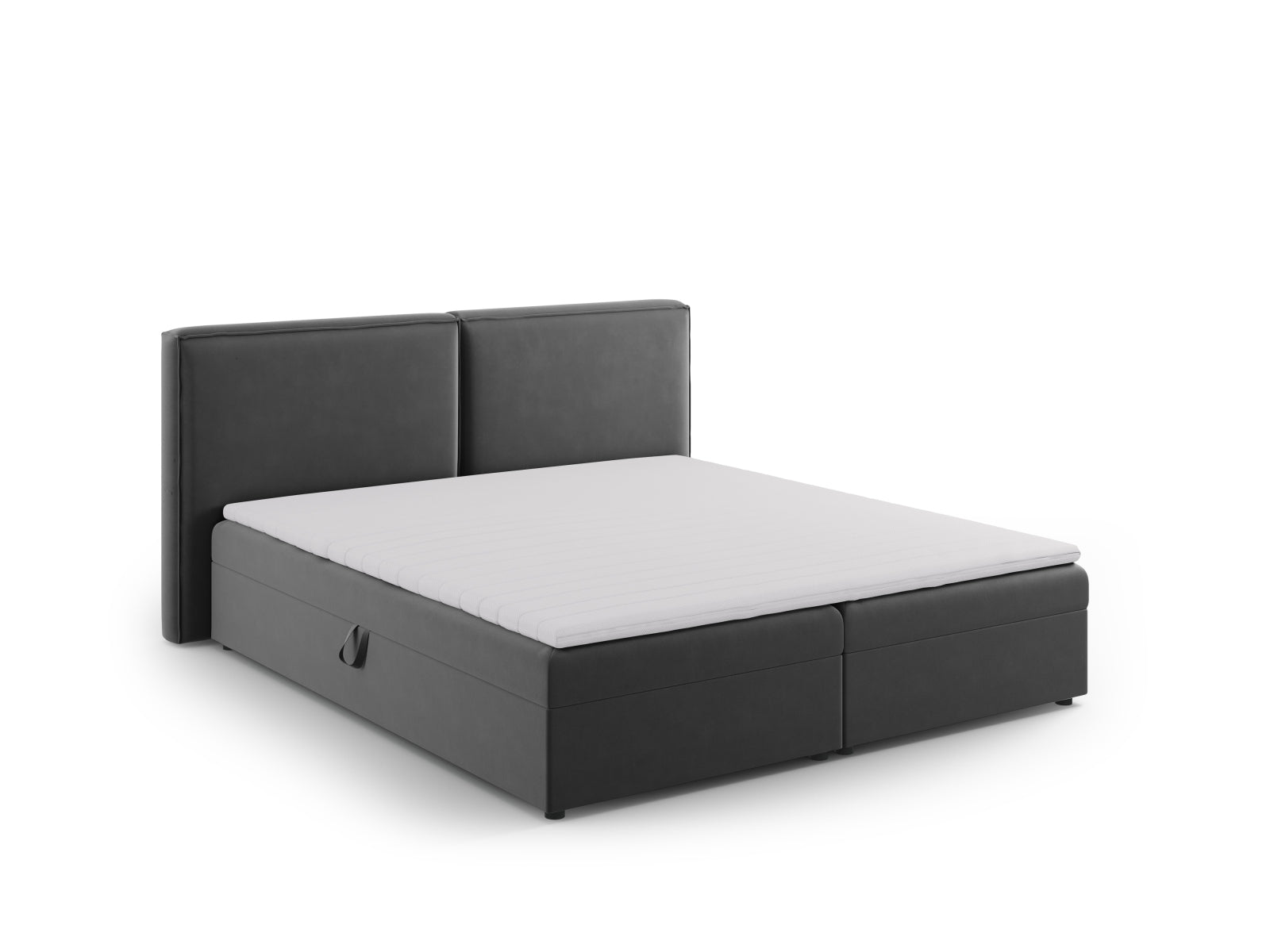 Modernes Boxspringbett-Set Arendal in 180 cm, stilvolles Design in Grau, perfekt für gemütliche und elegante Schlafzimmer.