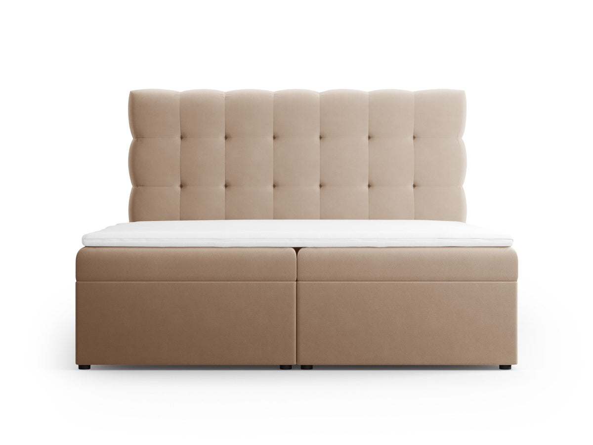 Boxspring Bett Set Bali 180cm in Beige-Bluvel präsentiert im Onlineshop von KAQTU Design AG. Bett ist von Cosmopolitan Design